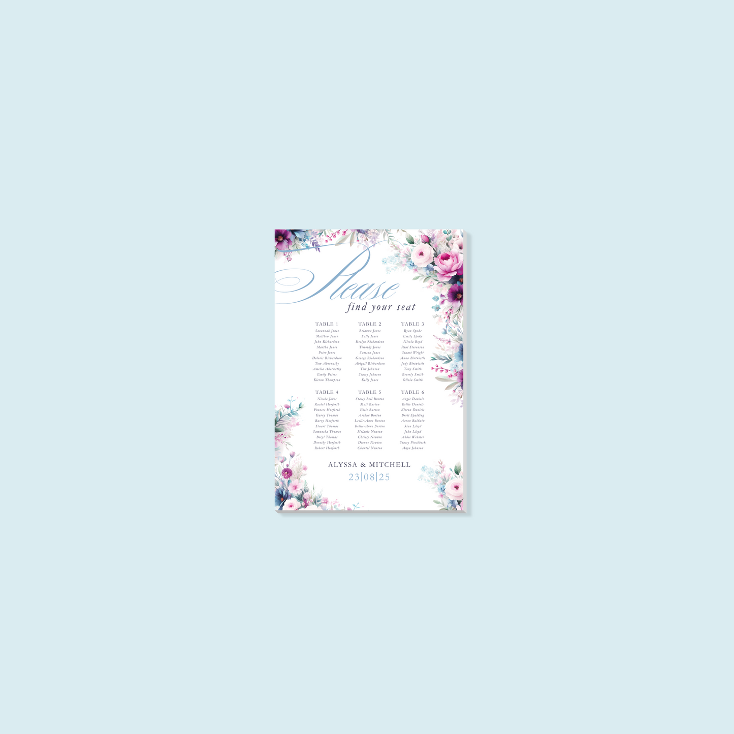 Foam Board Table Plan