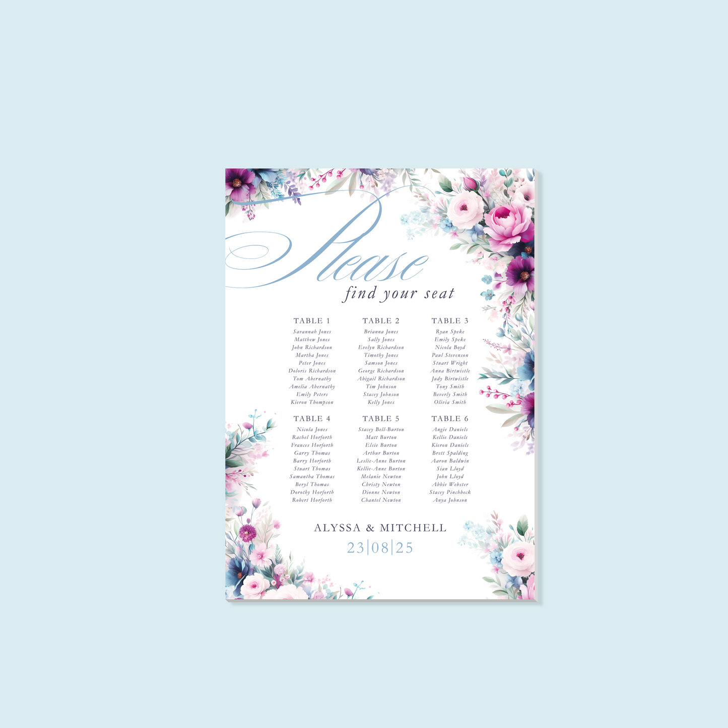 Foam Board Table Plan