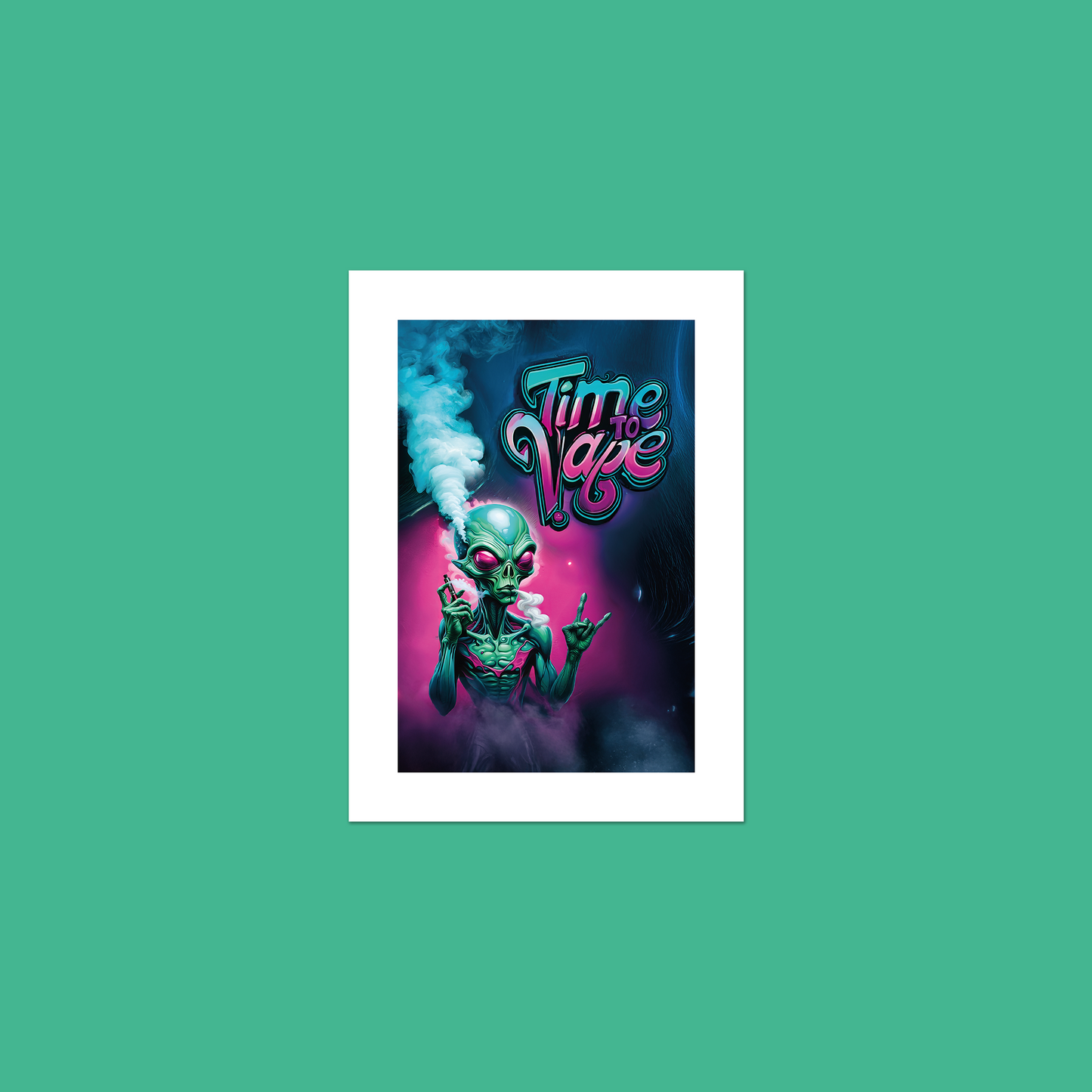 Alien Vaper - Time To Vape **UNFRAMED ART PRINT**