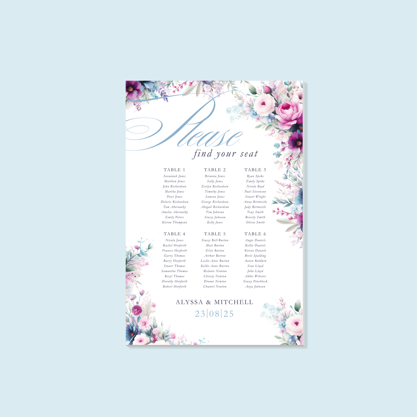 Foam Board Table Plan