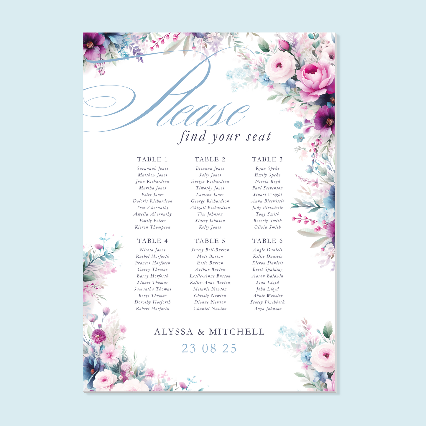 Foam Board Table Plan