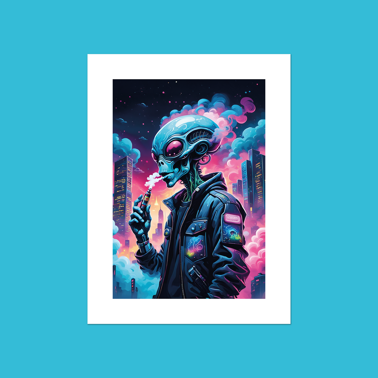 Alien Vaper - Inhale **UNFRAMED ART PRINT**