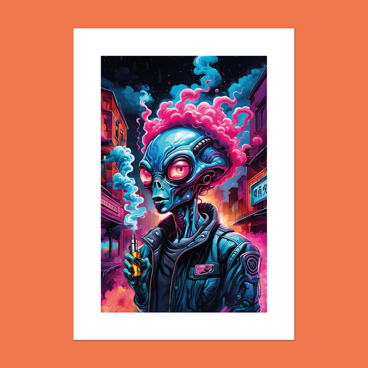 Alien Vaper - Exhale **UNFRAMED ART PRINT**