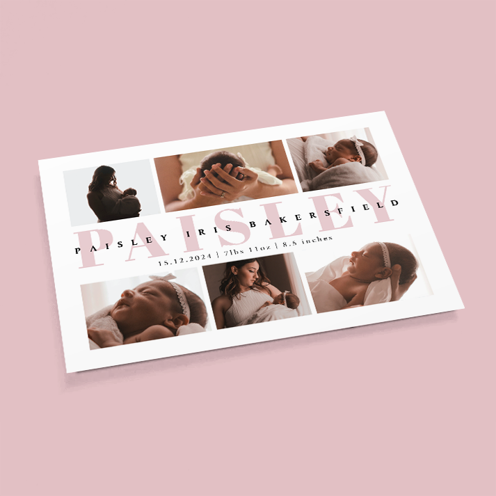 PAISLEY - Pack of 10 Birth Announcements