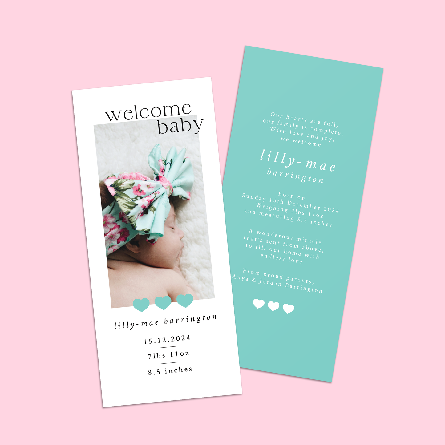 Lilly-Mae - Pack of 10 Birth Announcements