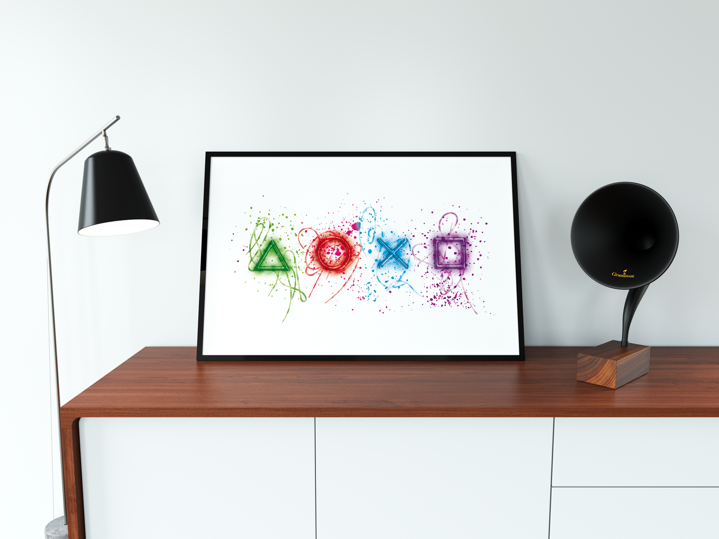 WHITE GRUNGE GAMER **UNFRAMED POSTER**