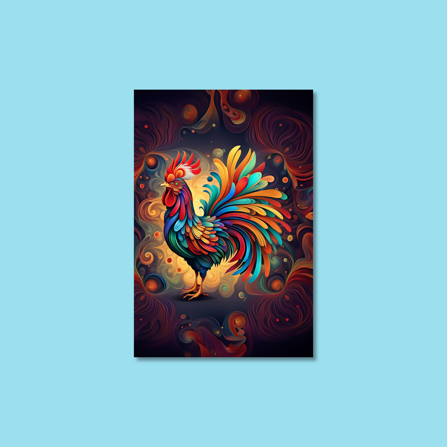 ABSTRACT COCKEREL **UNFRAMED ART PRINT**