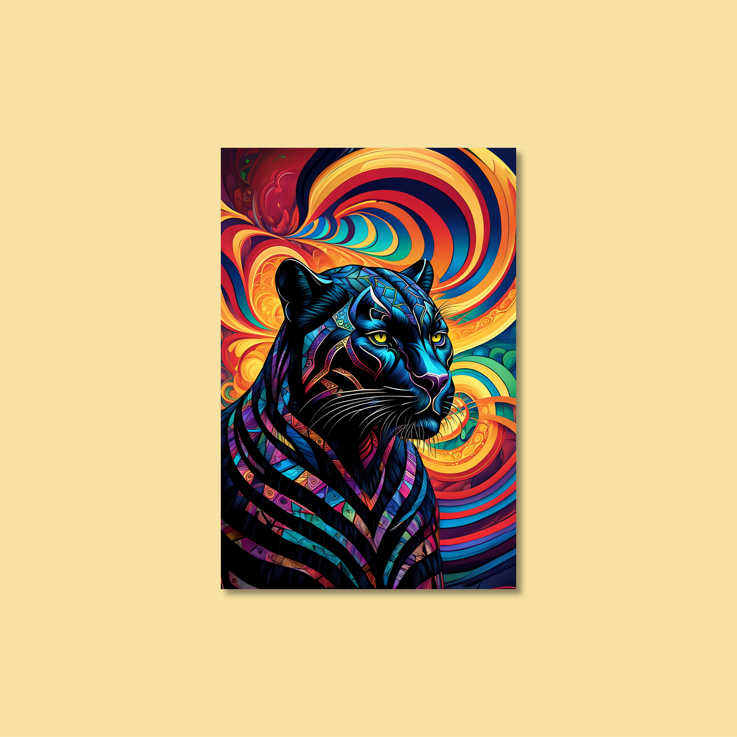 ABSTRACT BLACK PANTHER **UNFRAMED ART PRINT**