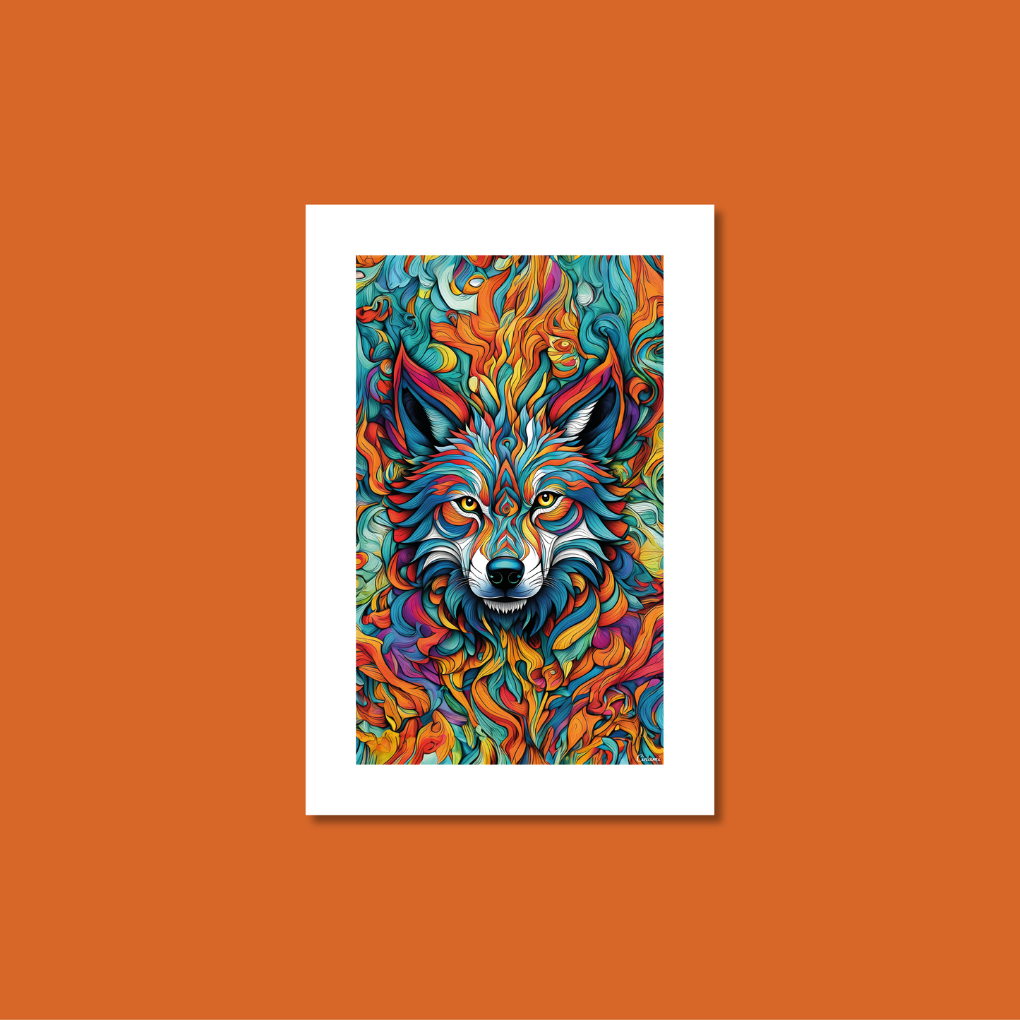 ABSTRACT WOLF **UNFRAMED ART PRINT**