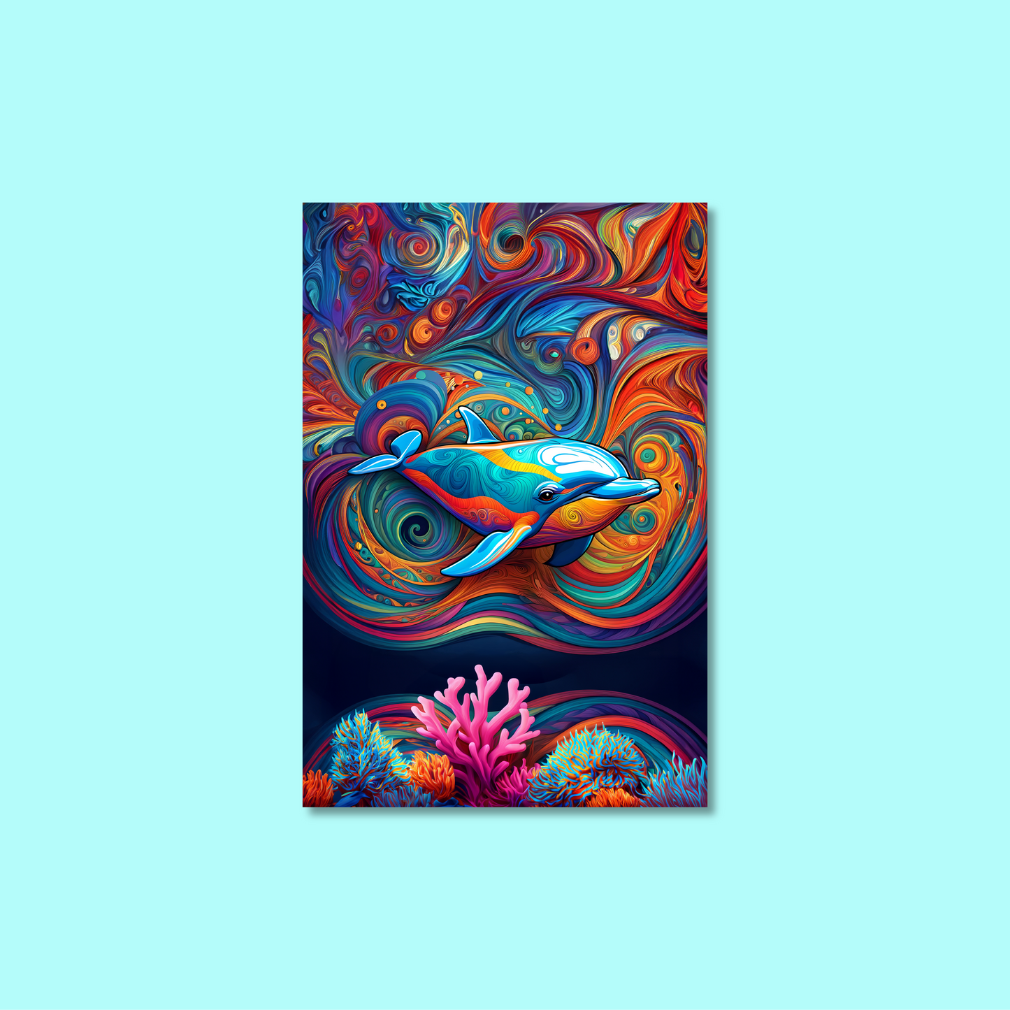 ABSTRACT DOLPHIN **UNFRAMED ART PRINT**