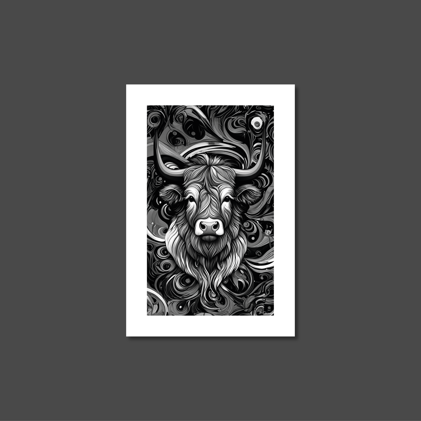ABSTRACT HIGHLAND CATTLE **UNFRAMED ART PRINT**