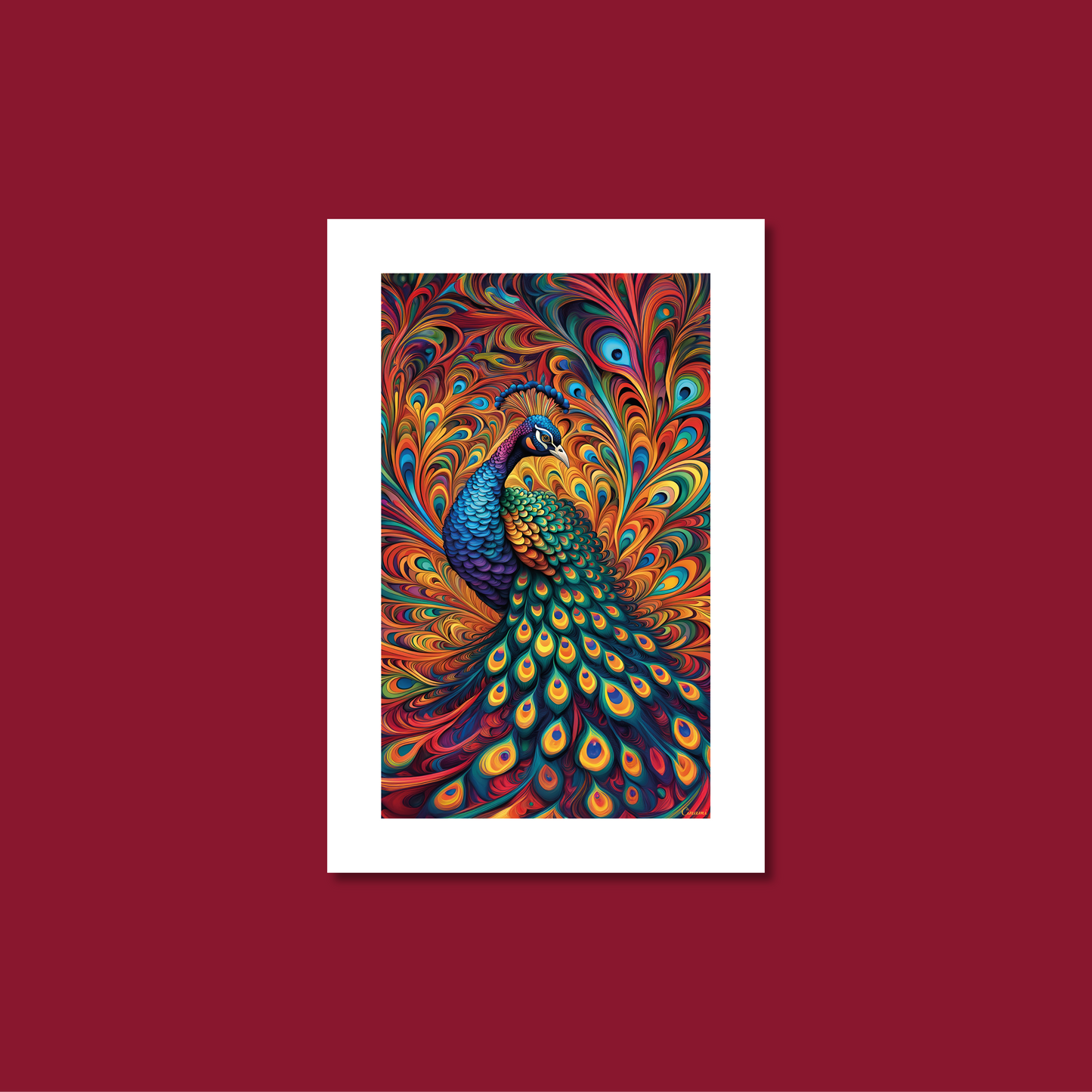 ABSTRACT PEACOCK **UNFRAMED ART PRINT**