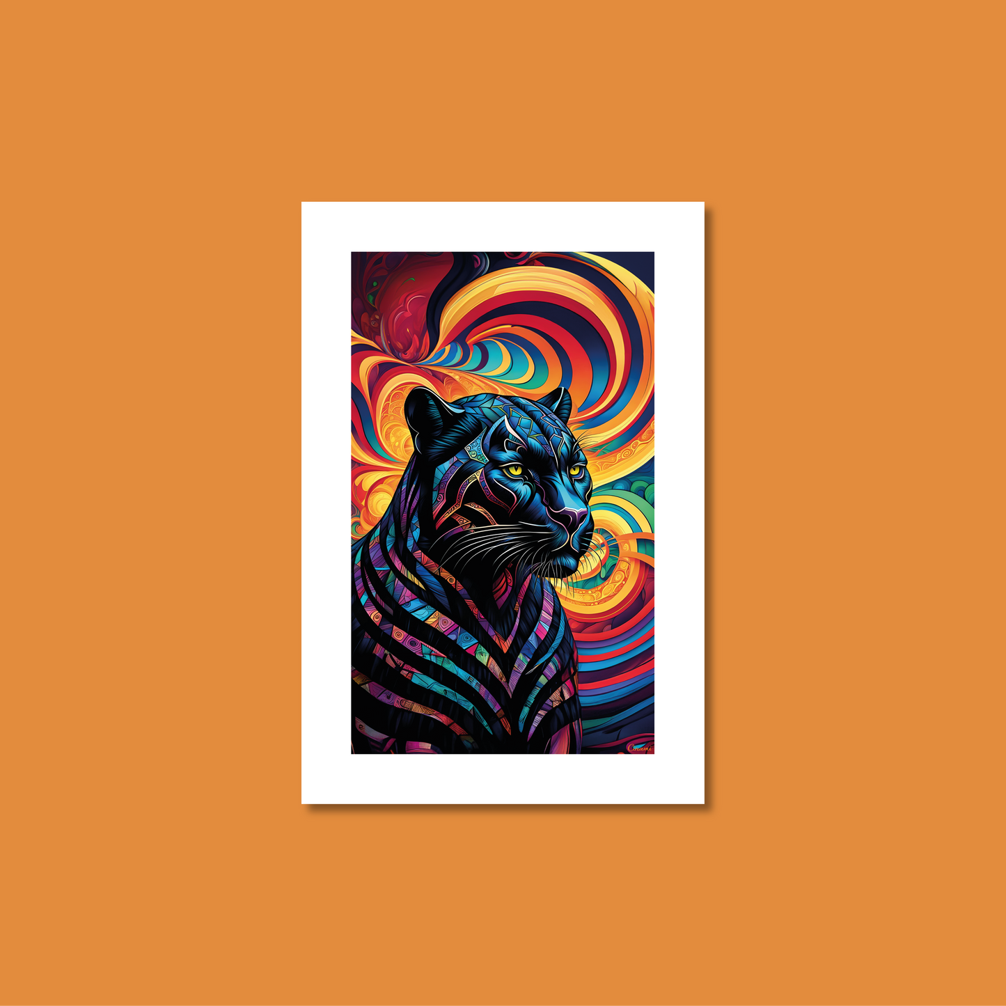 ABSTRACT BLACK PANTHER **UNFRAMED ART PRINT**