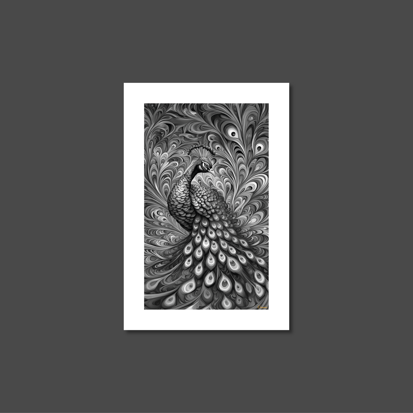 ABSTRACT PEACOCK **UNFRAMED ART PRINT**