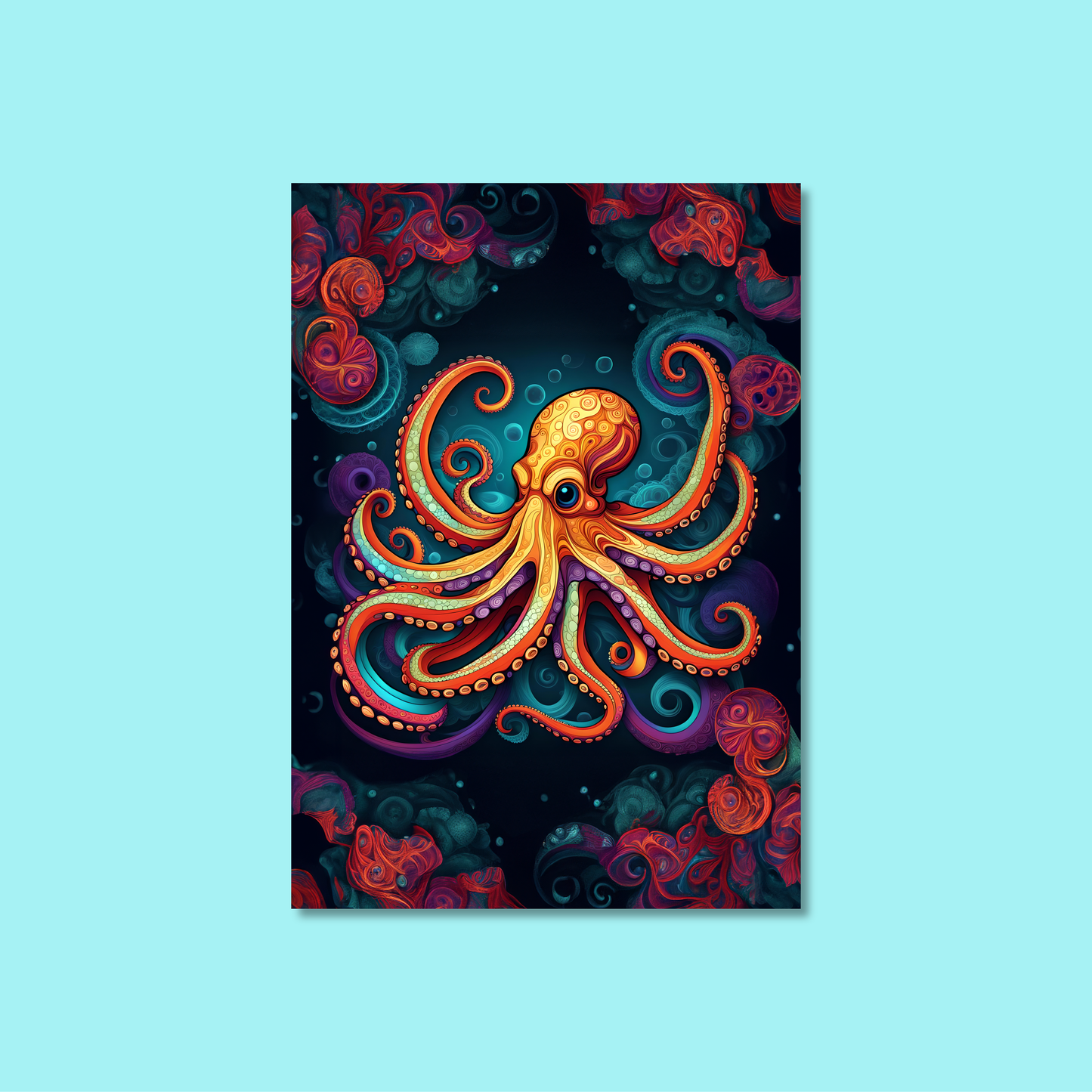 ABSTRACT OCTOPUS **UNFRAMED ART PRINT**