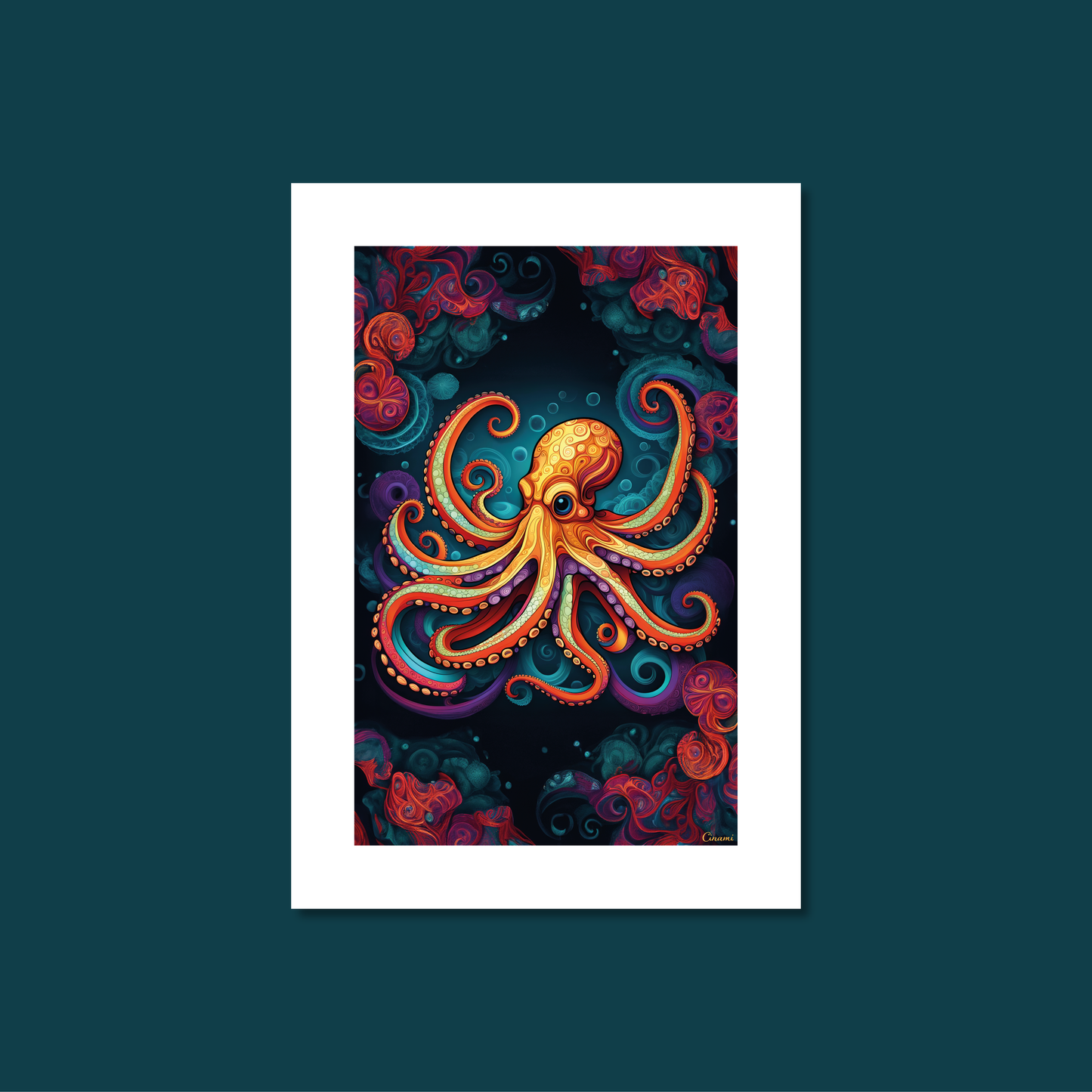 ABSTRACT OCTOPUS **UNFRAMED ART PRINT**