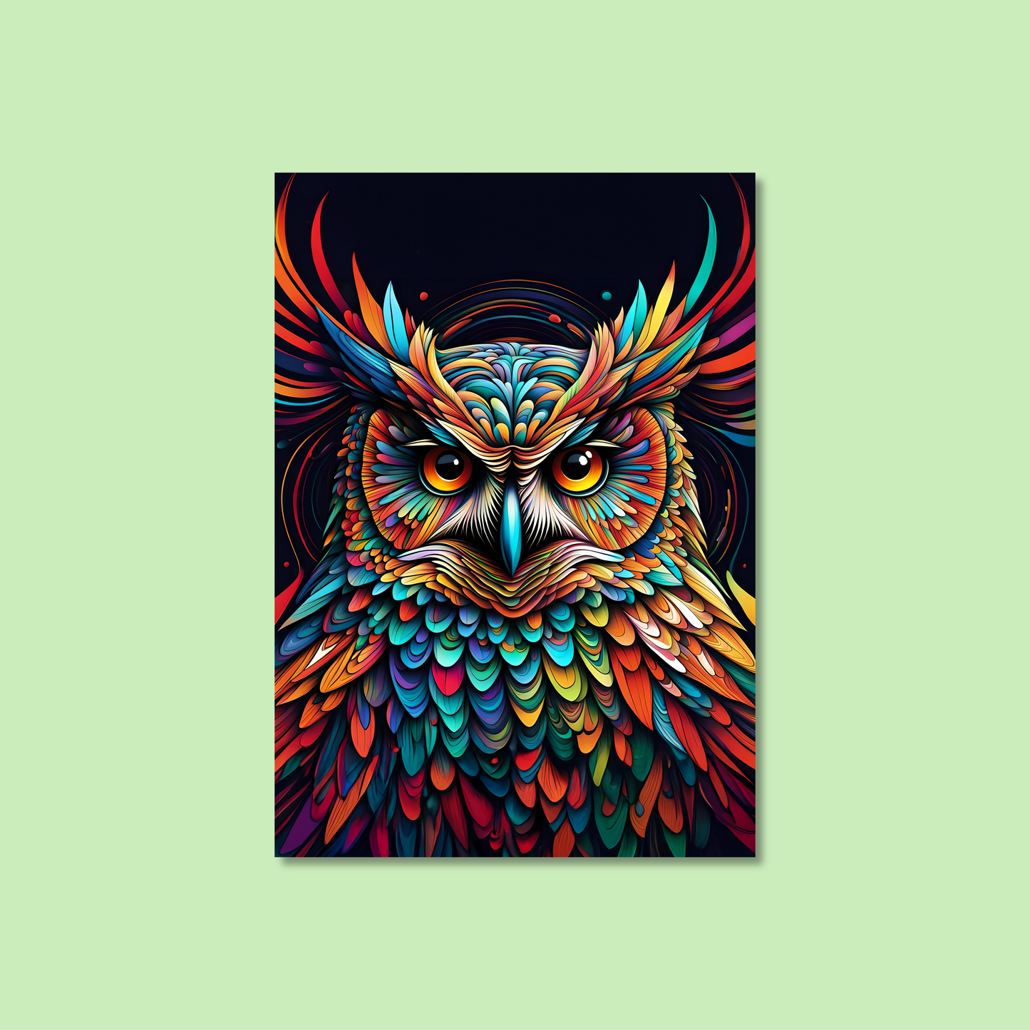 ABSTRACT OWL **UNFRAMED ART PRINT**