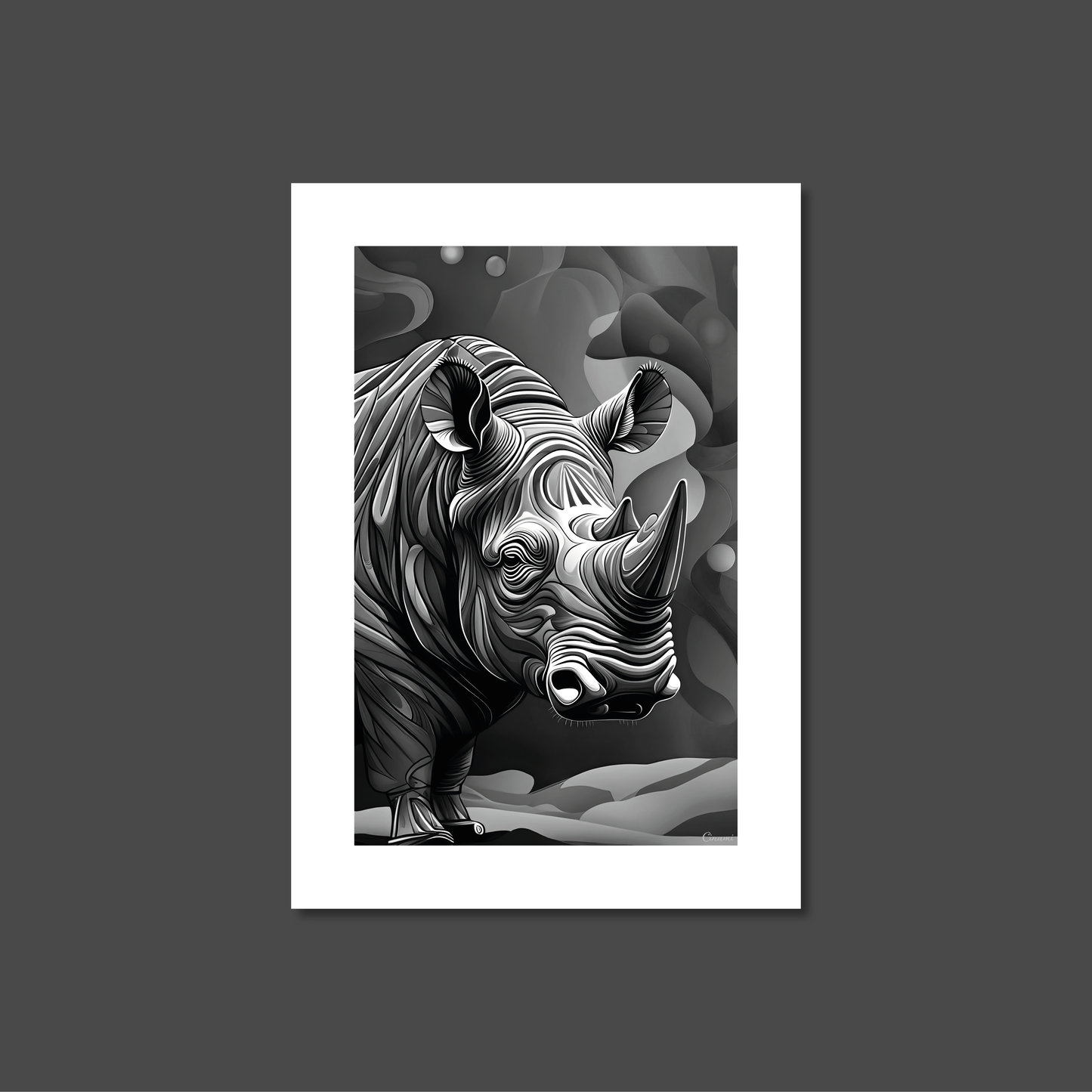 ABSTRACT RHINO **UNFRAMED ART PRINT**