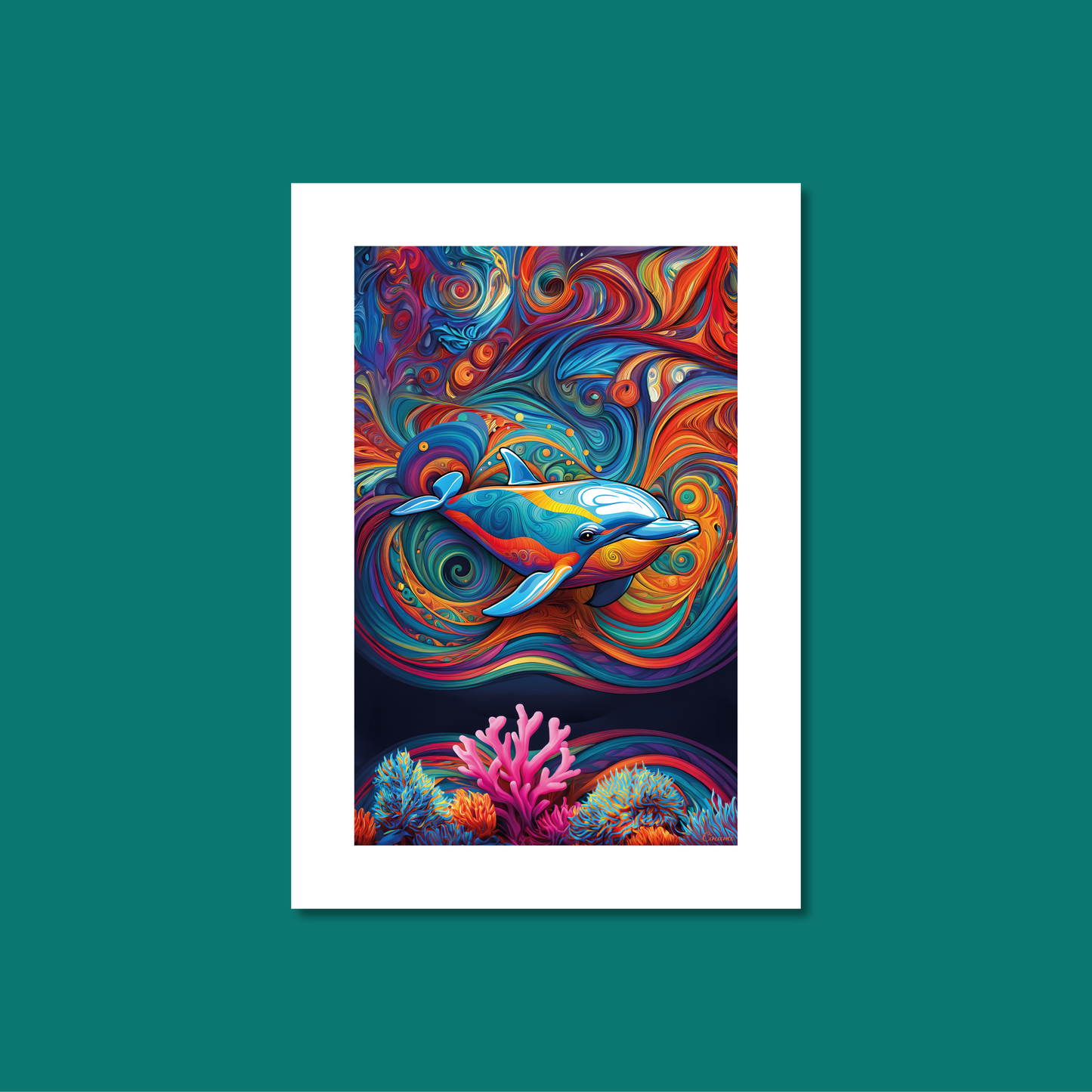 ABSTRACT DOLPHIN **UNFRAMED ART PRINT**