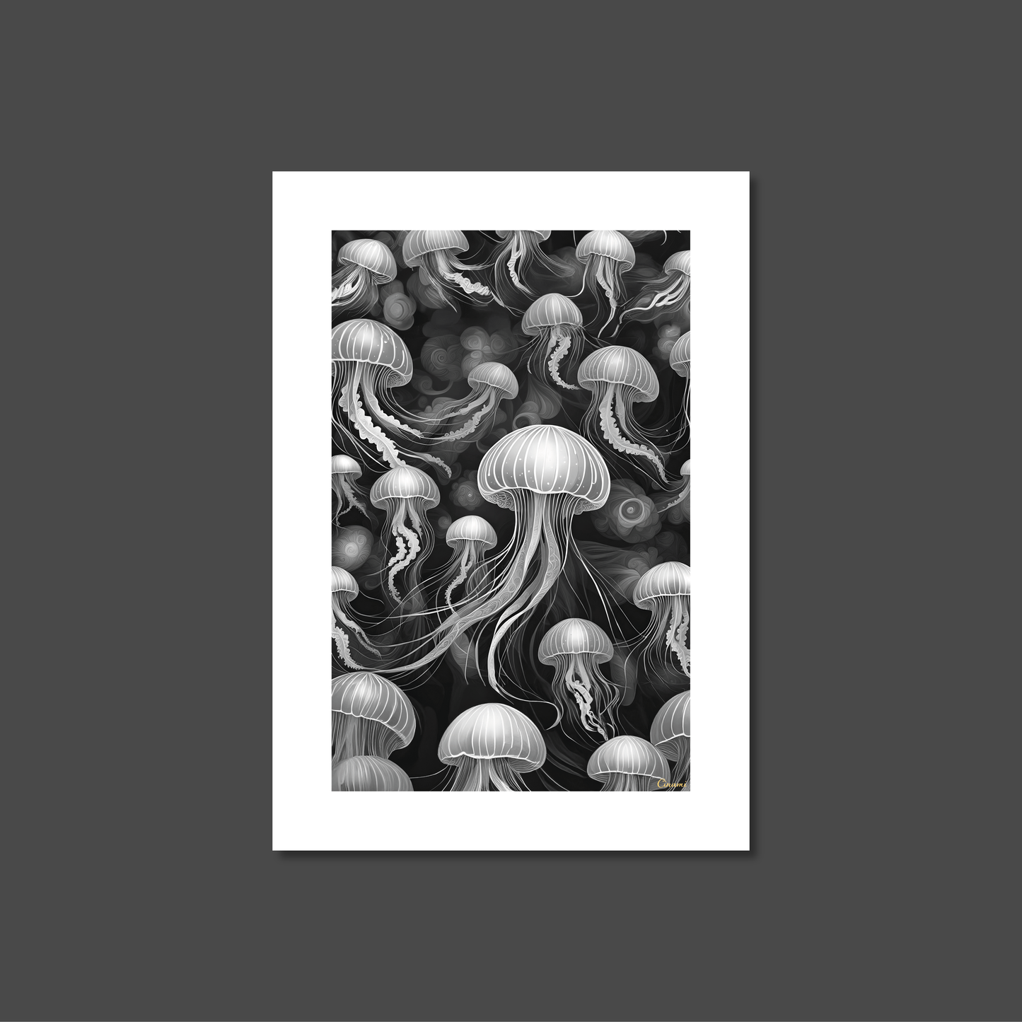 ABSTRACT JELLYFISH **UNFRAMED ART PRINT**