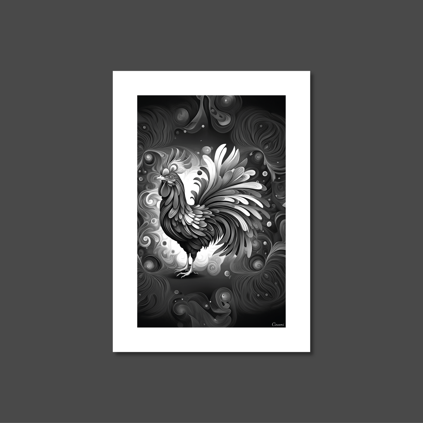 ABSTRACT COCKEREL **UNFRAMED ART PRINT**