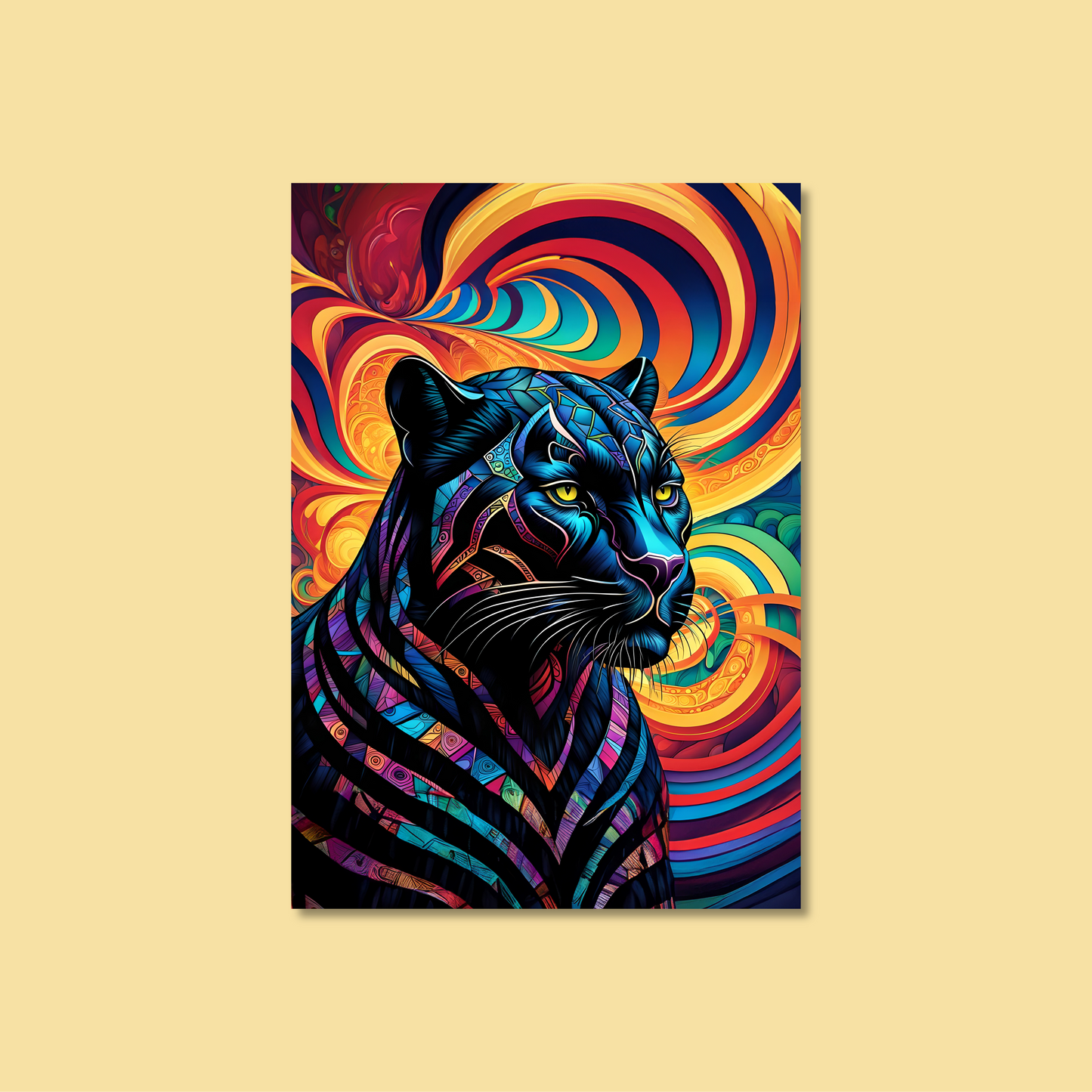 ABSTRACT BLACK PANTHER **UNFRAMED ART PRINT**