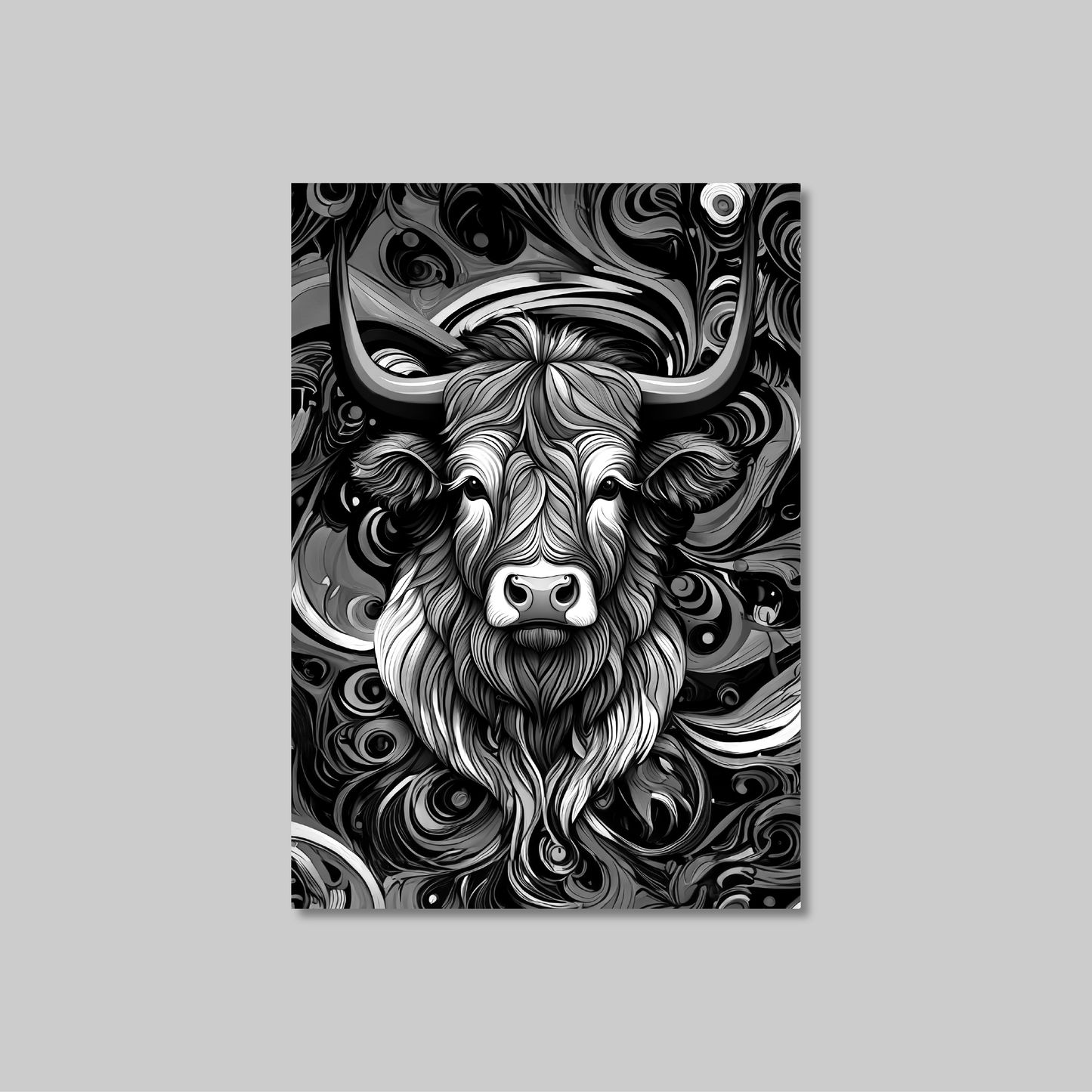 ABSTRACT HIGHLAND CATTLE **UNFRAMED ART PRINT**