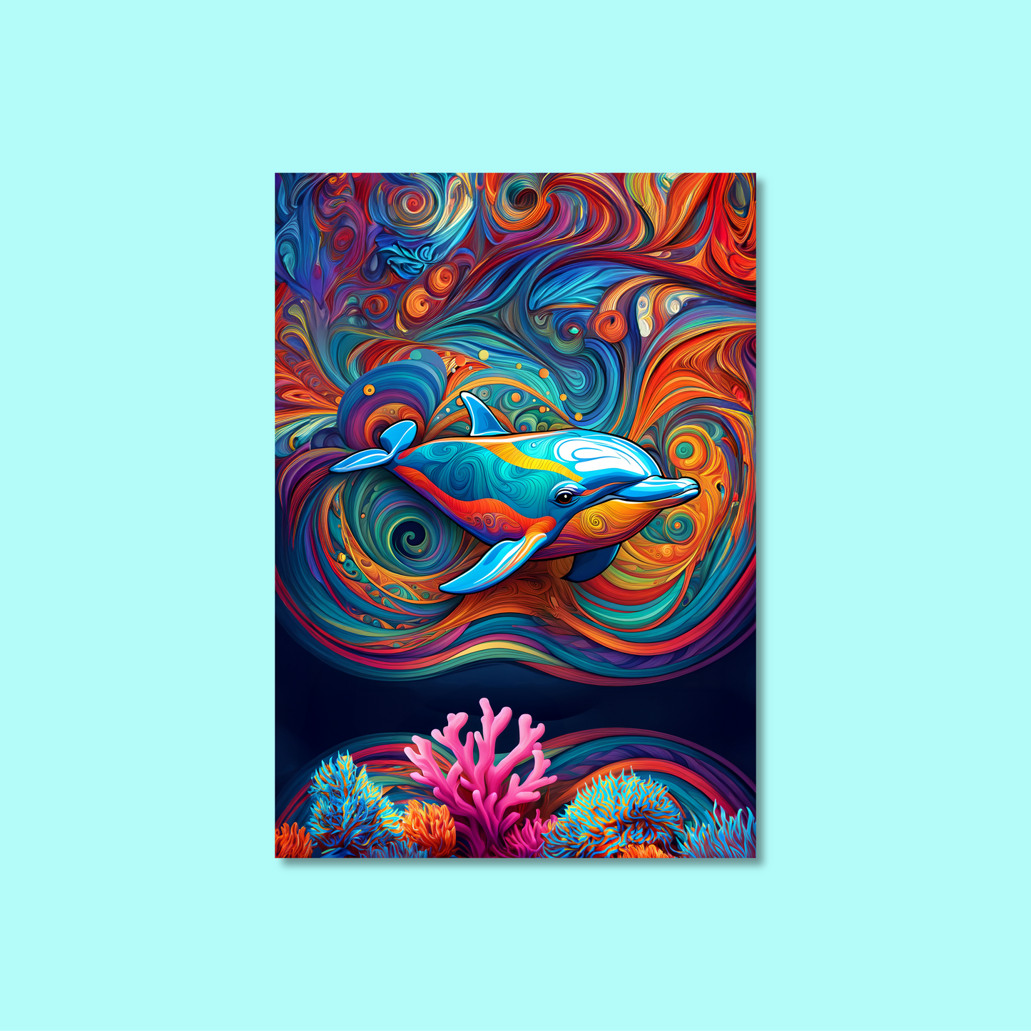 ABSTRACT DOLPHIN **UNFRAMED ART PRINT**