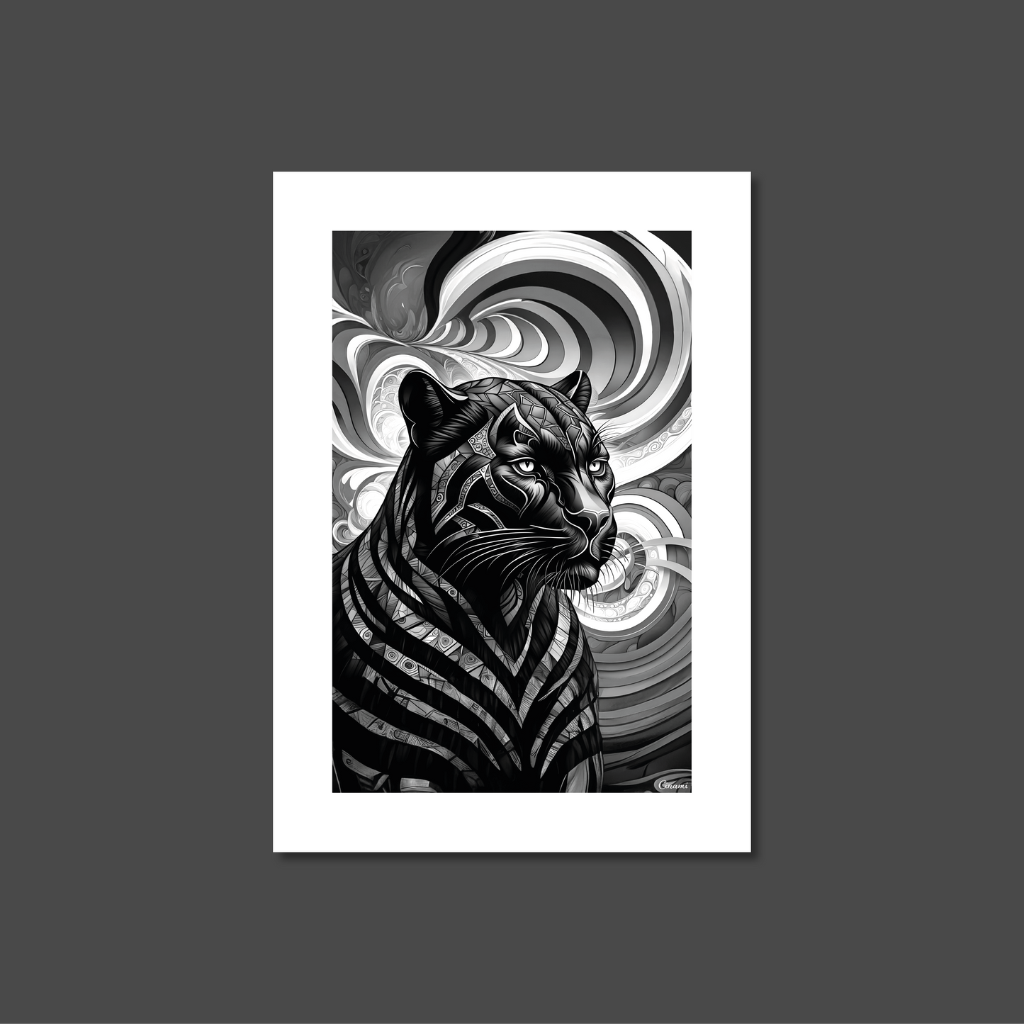 ABSTRACT BLACK PANTHER **UNFRAMED ART PRINT**