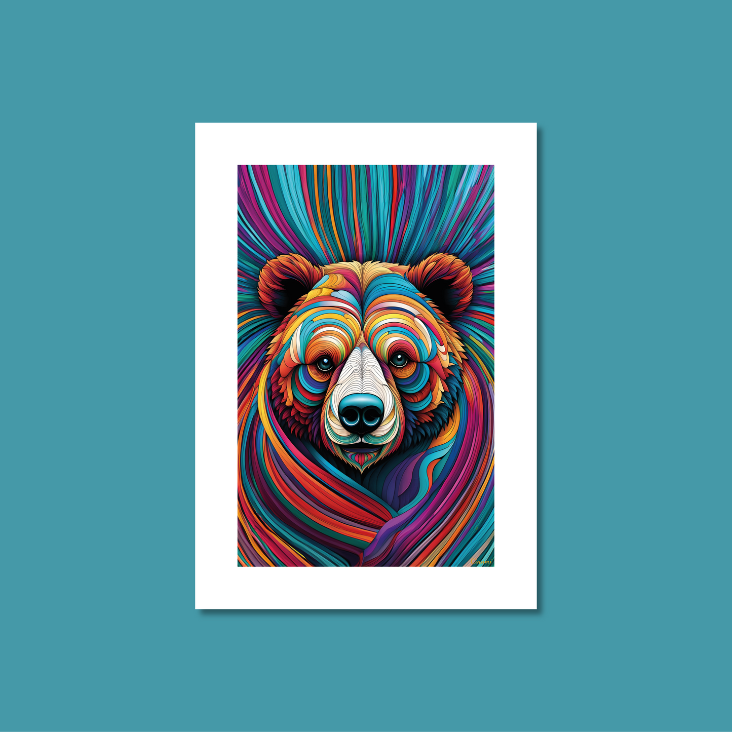 ABSTRACT BEAR **UNFRAMED ART PRINT**