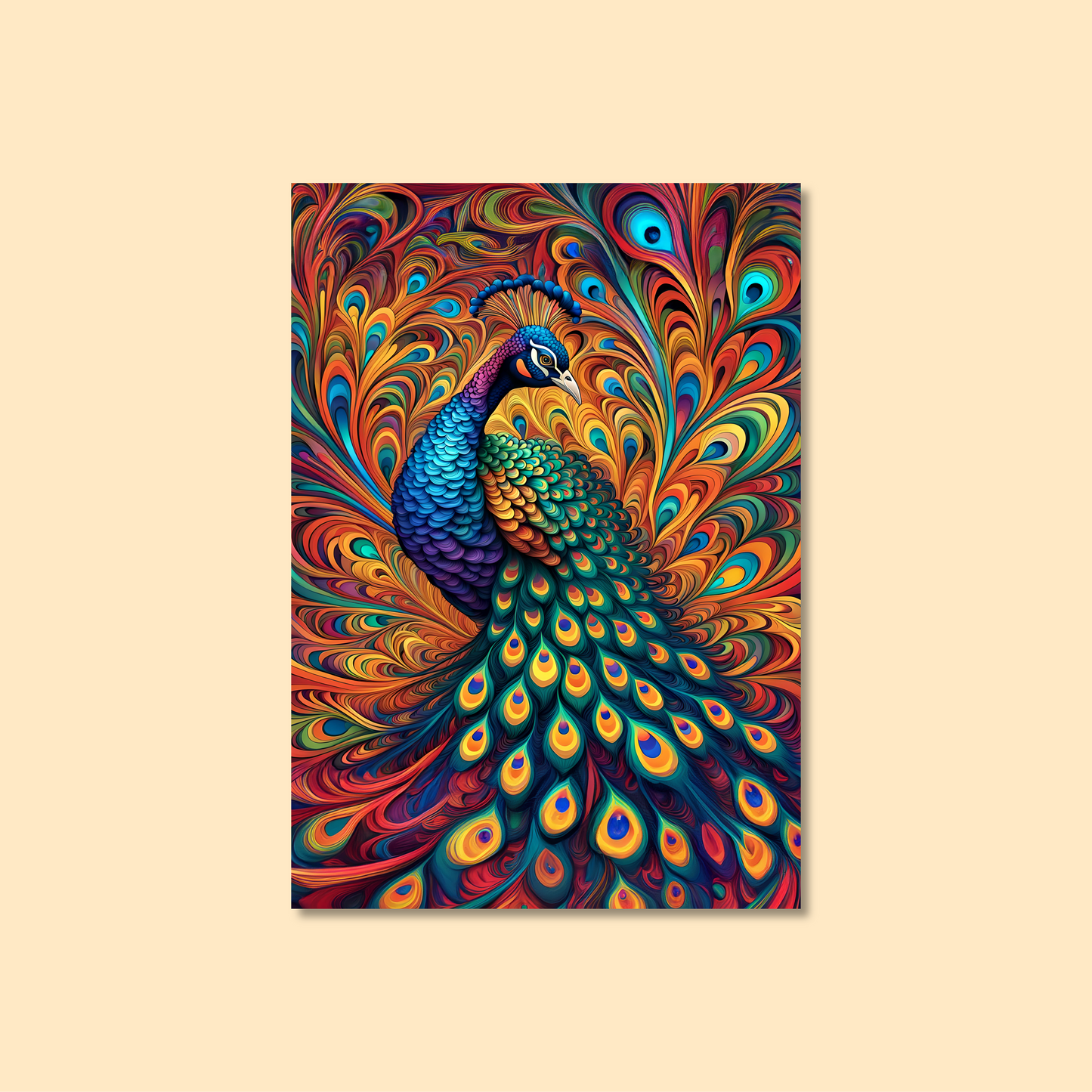 ABSTRACT PEACOCK **UNFRAMED ART PRINT**