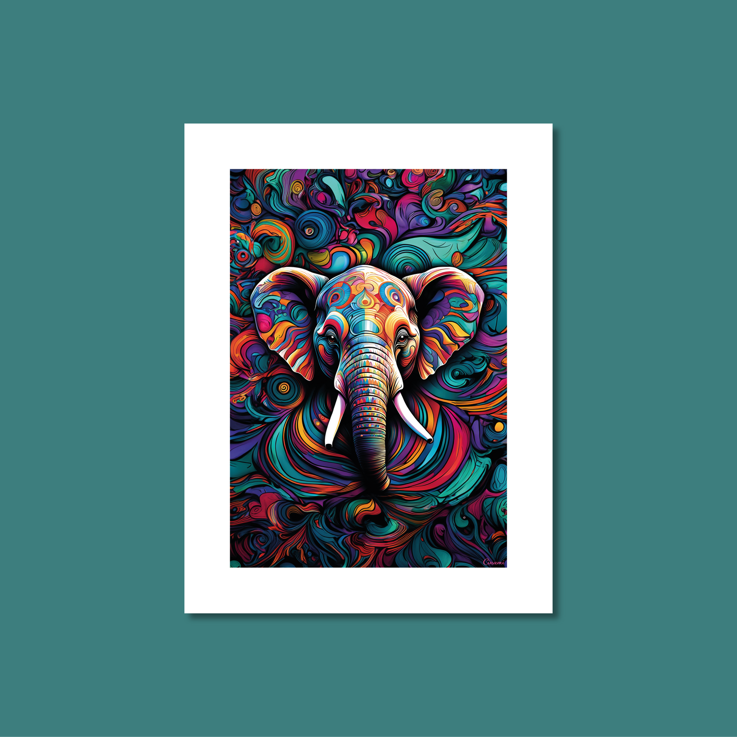 ABSTRACT ELEPHANT **UNFRAMED ART PRINT**