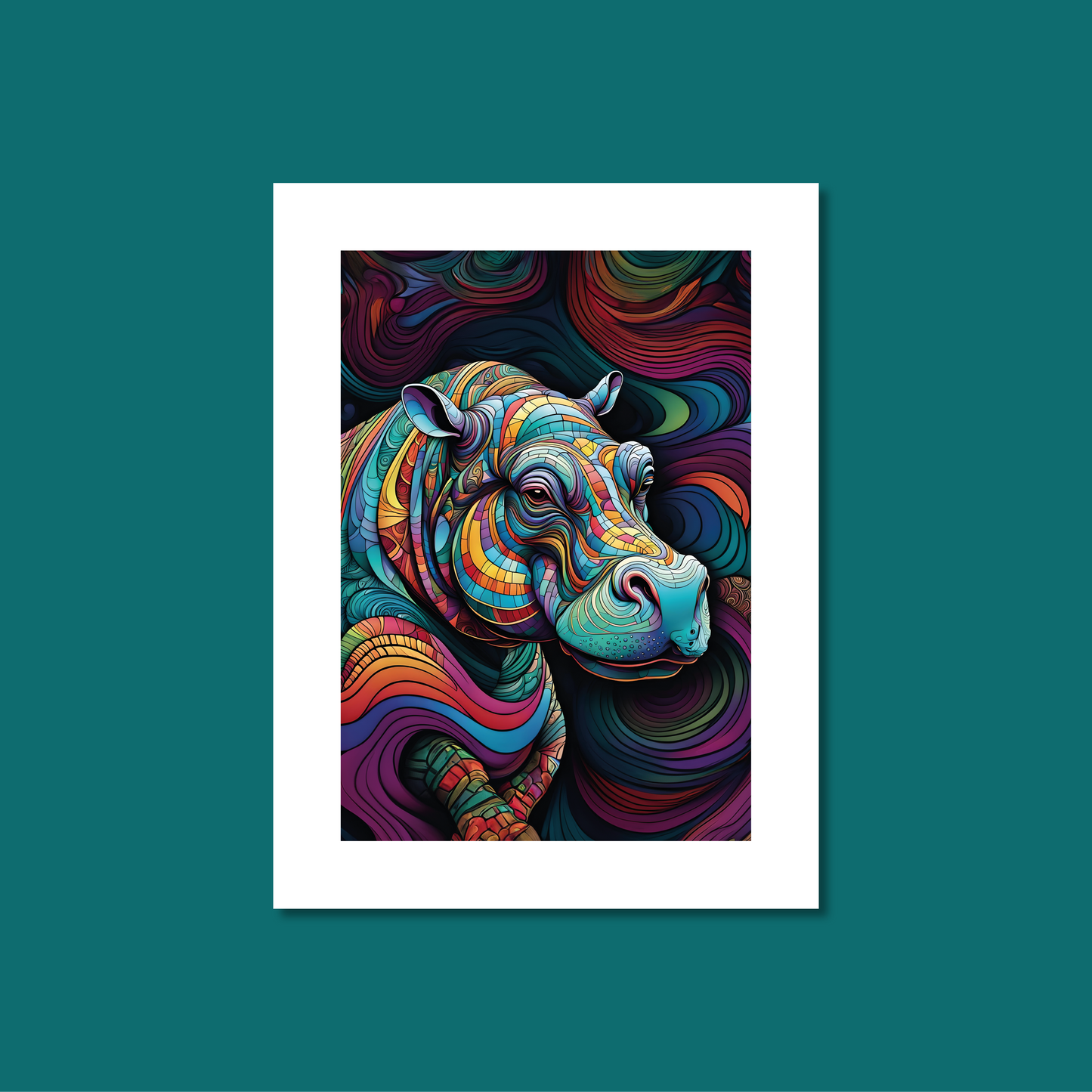 ABSTRACT HIPPO **UNFRAMED ART PRINT**