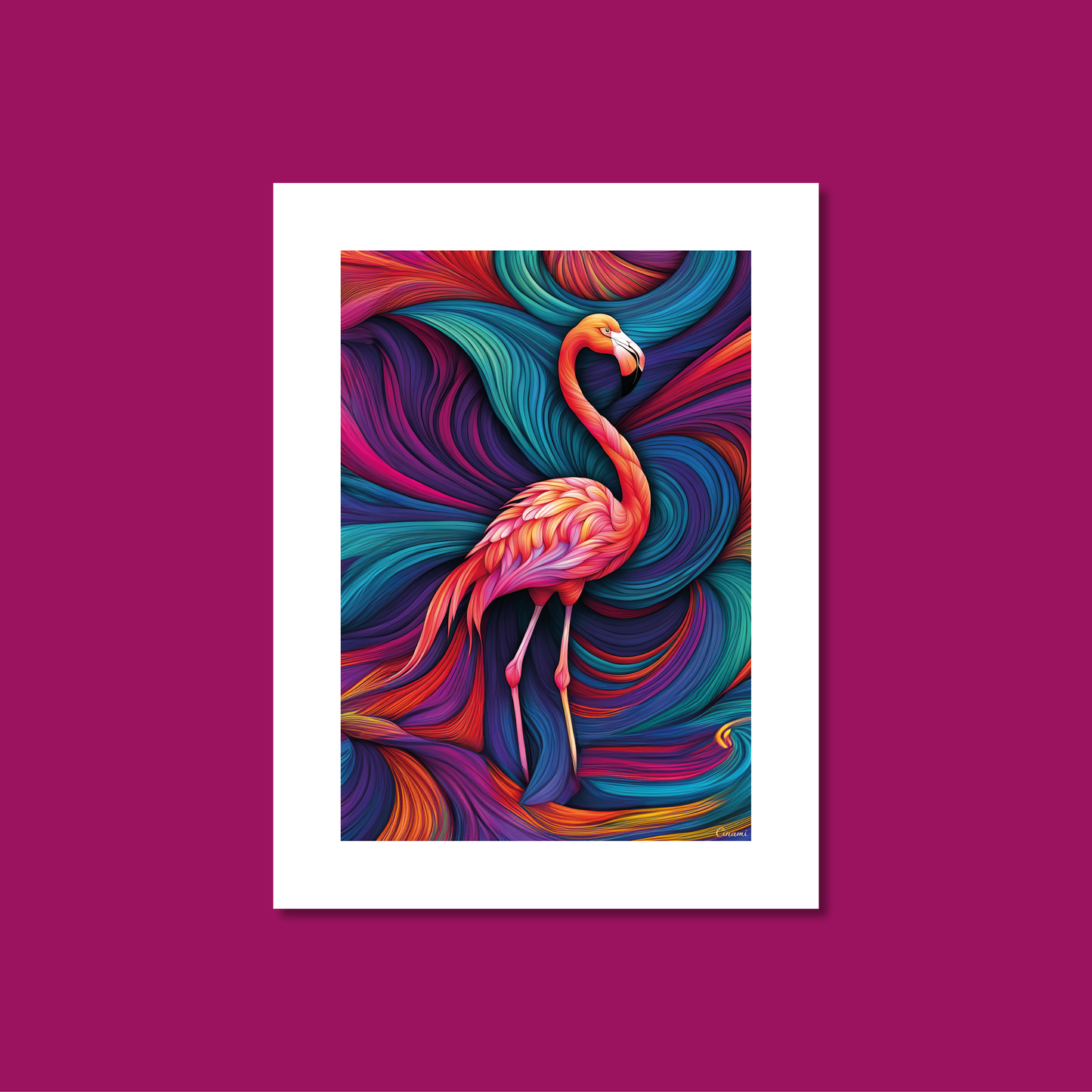 ABSTRACT FLAMINGO **UNFRAMED ART PRINT**