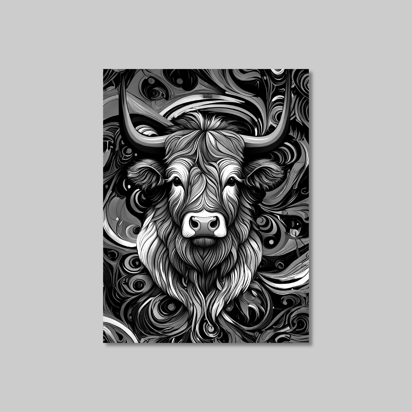 ABSTRACT HIGHLAND CATTLE **UNFRAMED ART PRINT**