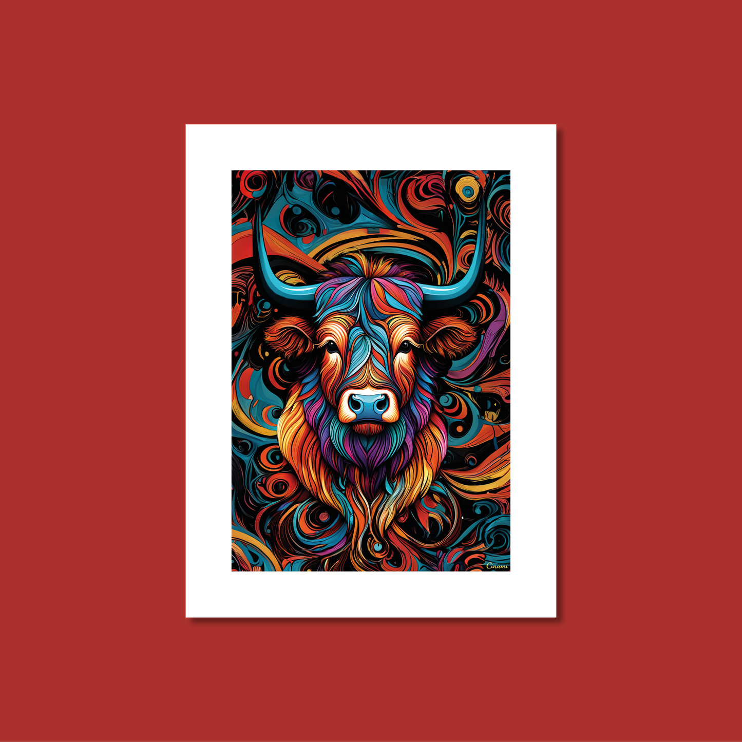 ABSTRACT HIGHLAND CATTLE **UNFRAMED ART PRINT**