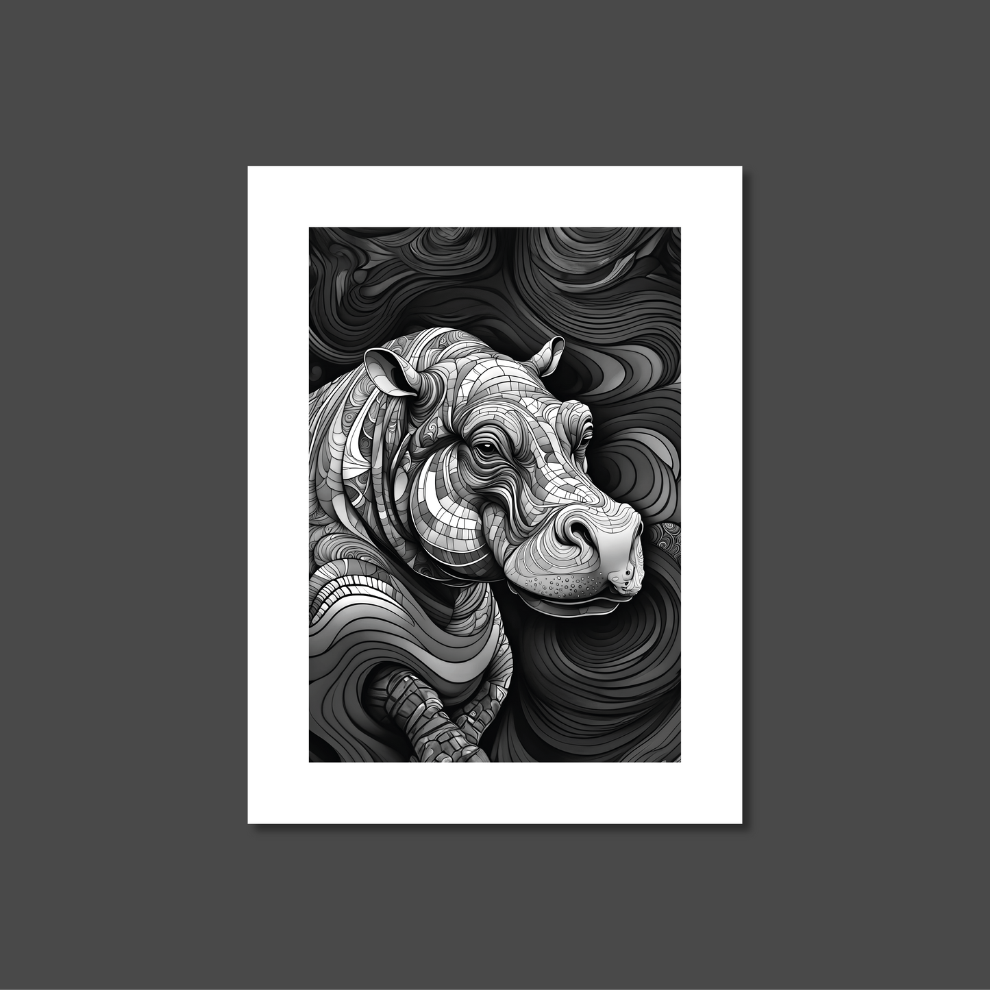 ABSTRACT HIPPO **UNFRAMED ART PRINT**