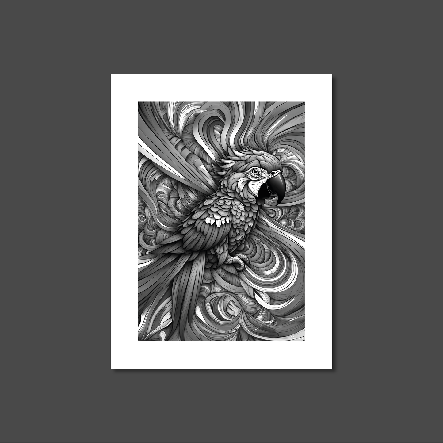 ABSTRACT PARROT **UNFRAMED ART PRINT**