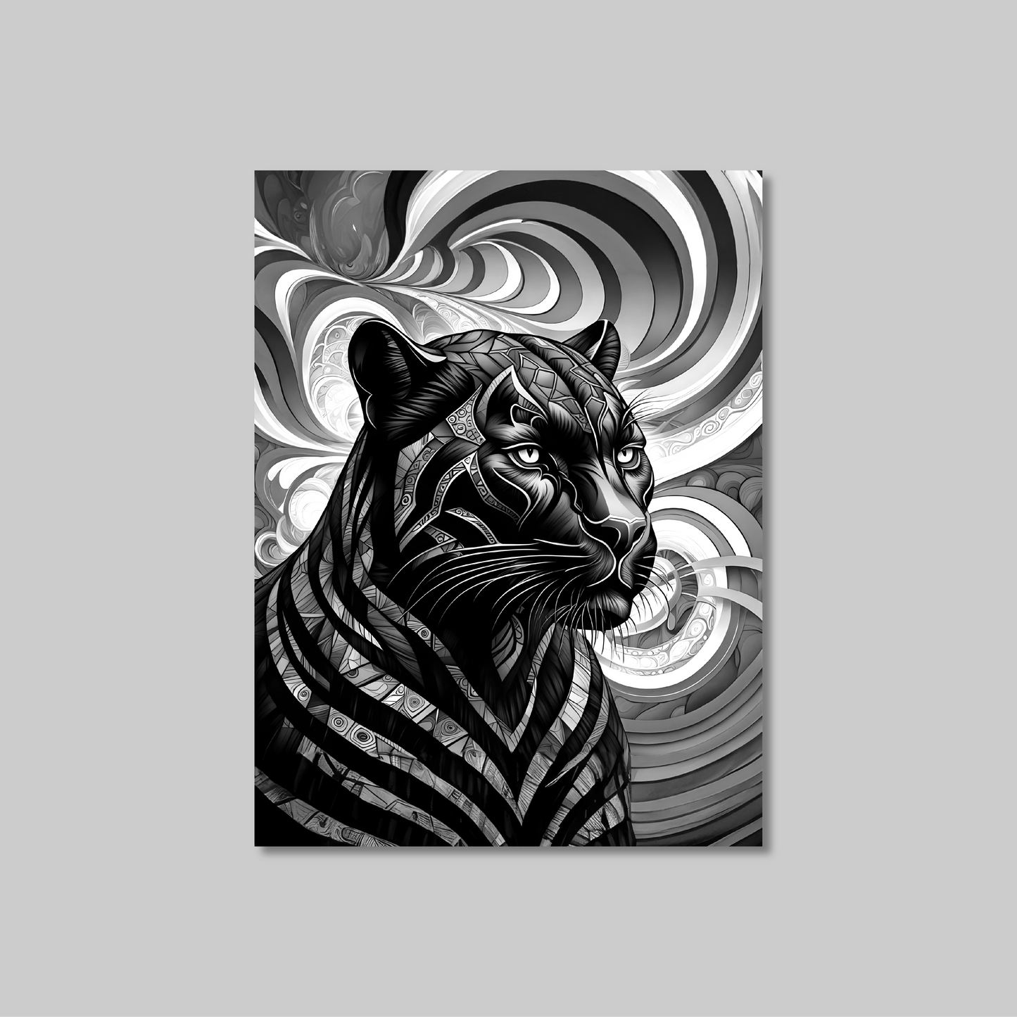 ABSTRACT BLACK PANTHER **UNFRAMED ART PRINT**