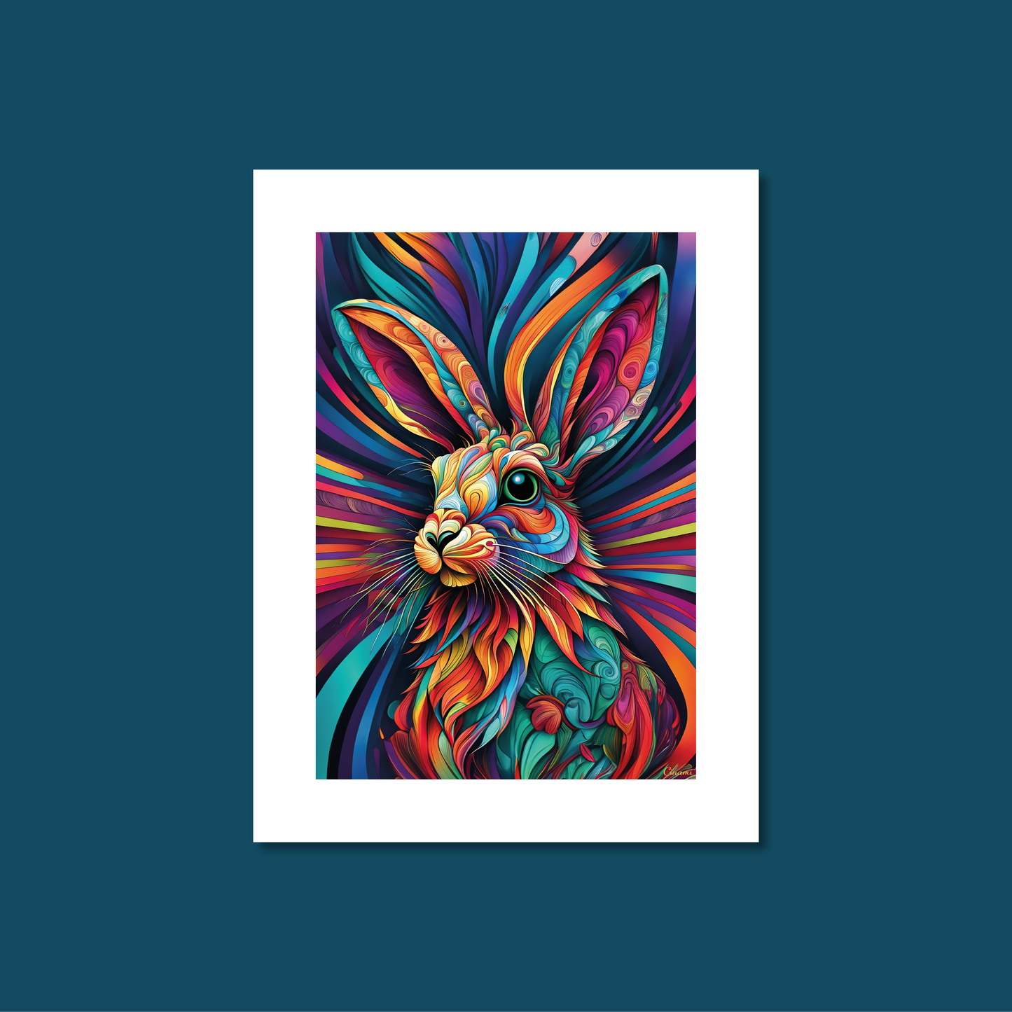 ABSTRACT RABBIT **UNFRAMED ART PRINT**