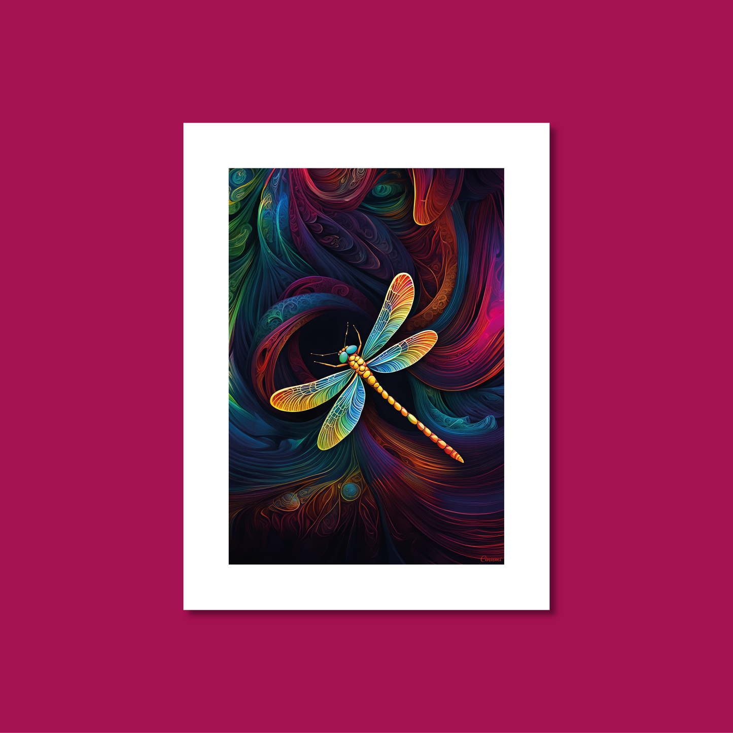 ABSTRACT DRAGONFLY **UNFRAMED ART PRINT**