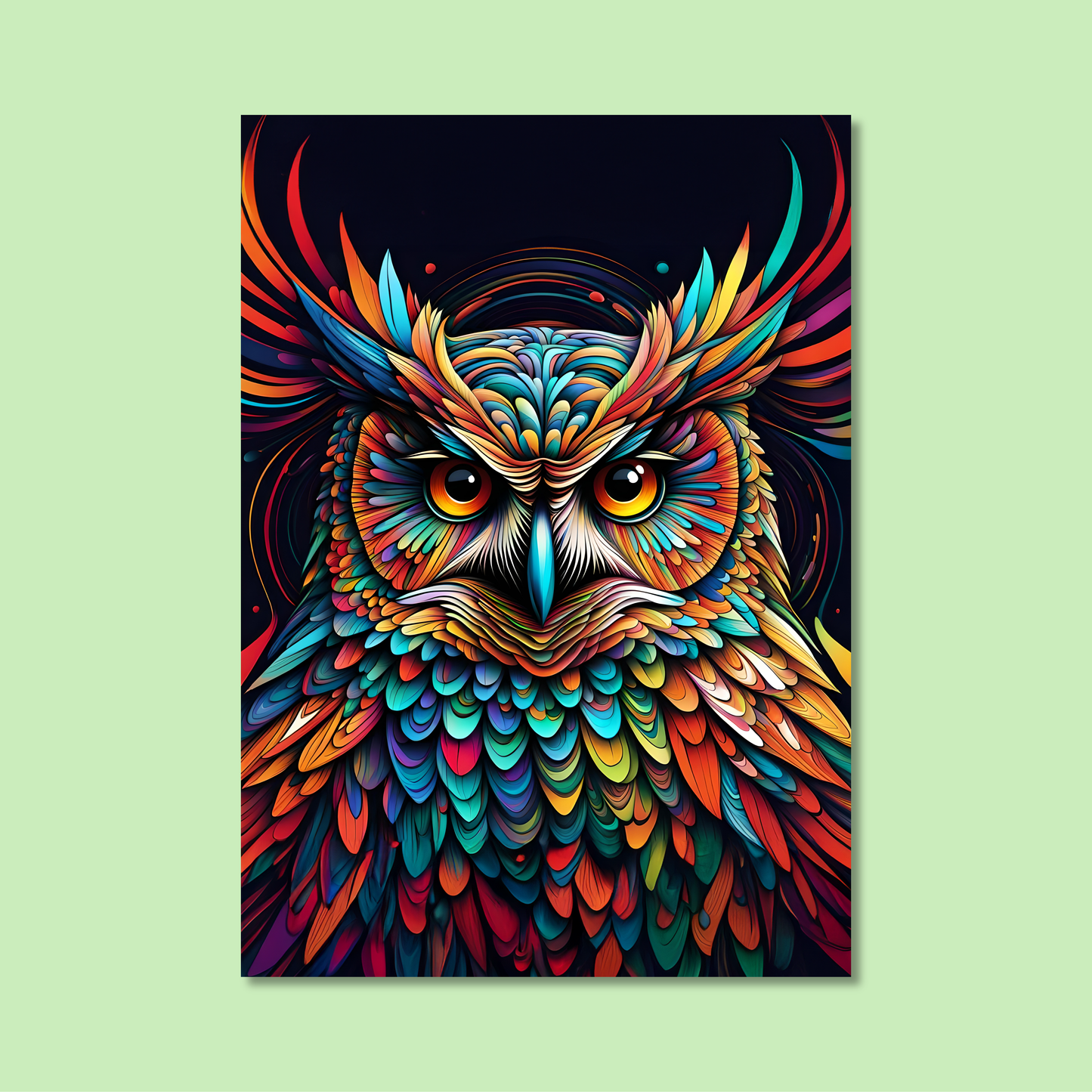 ABSTRACT OWL **UNFRAMED ART PRINT**