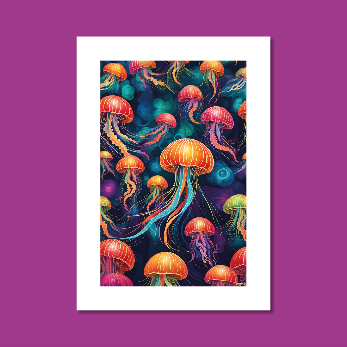 ABSTRACT JELLYFISH **UNFRAMED ART PRINT**