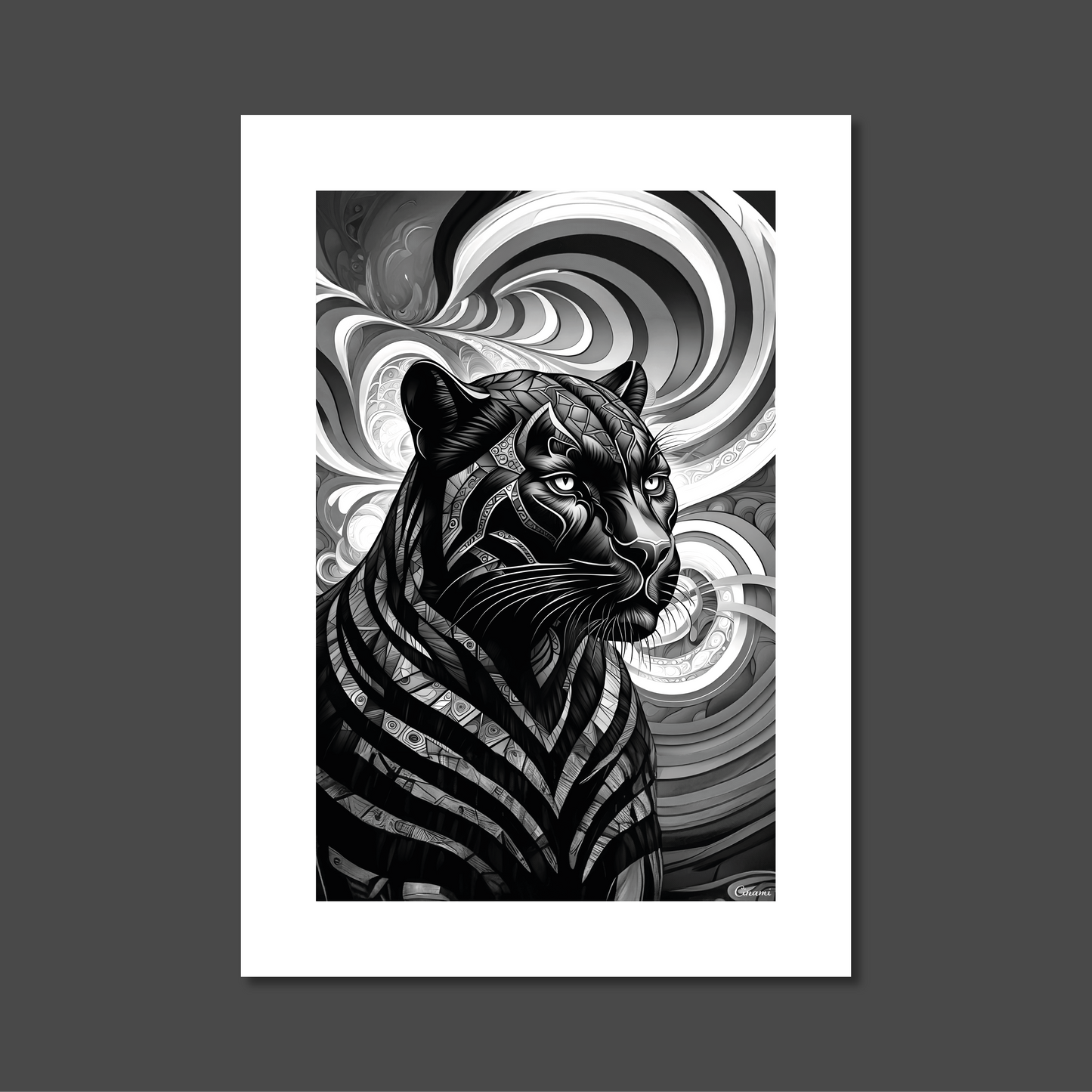 ABSTRACT BLACK PANTHER **UNFRAMED ART PRINT**