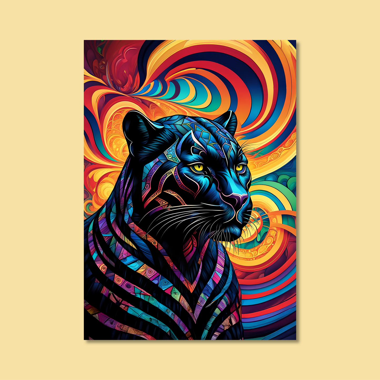 ABSTRACT BLACK PANTHER **UNFRAMED ART PRINT**