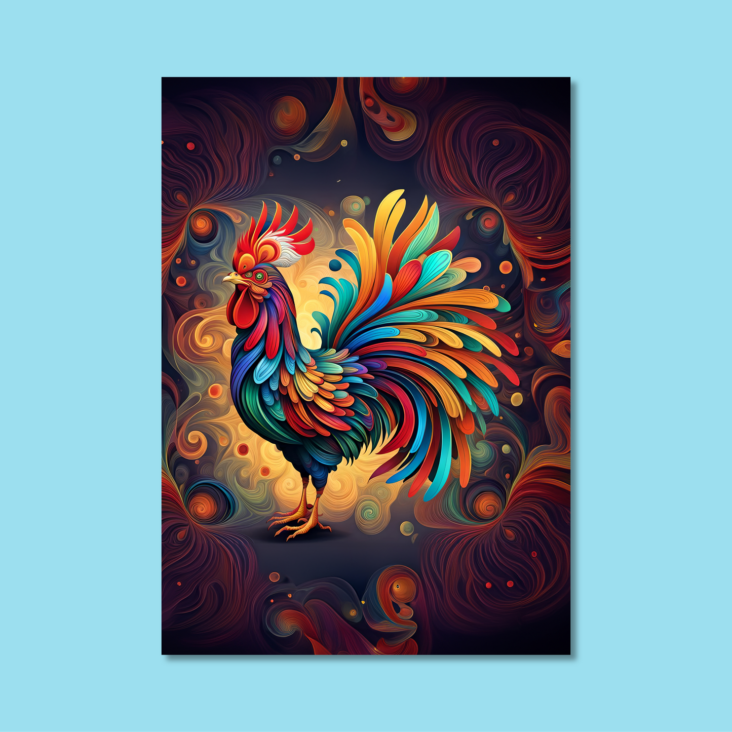 ABSTRACT COCKEREL **UNFRAMED ART PRINT**