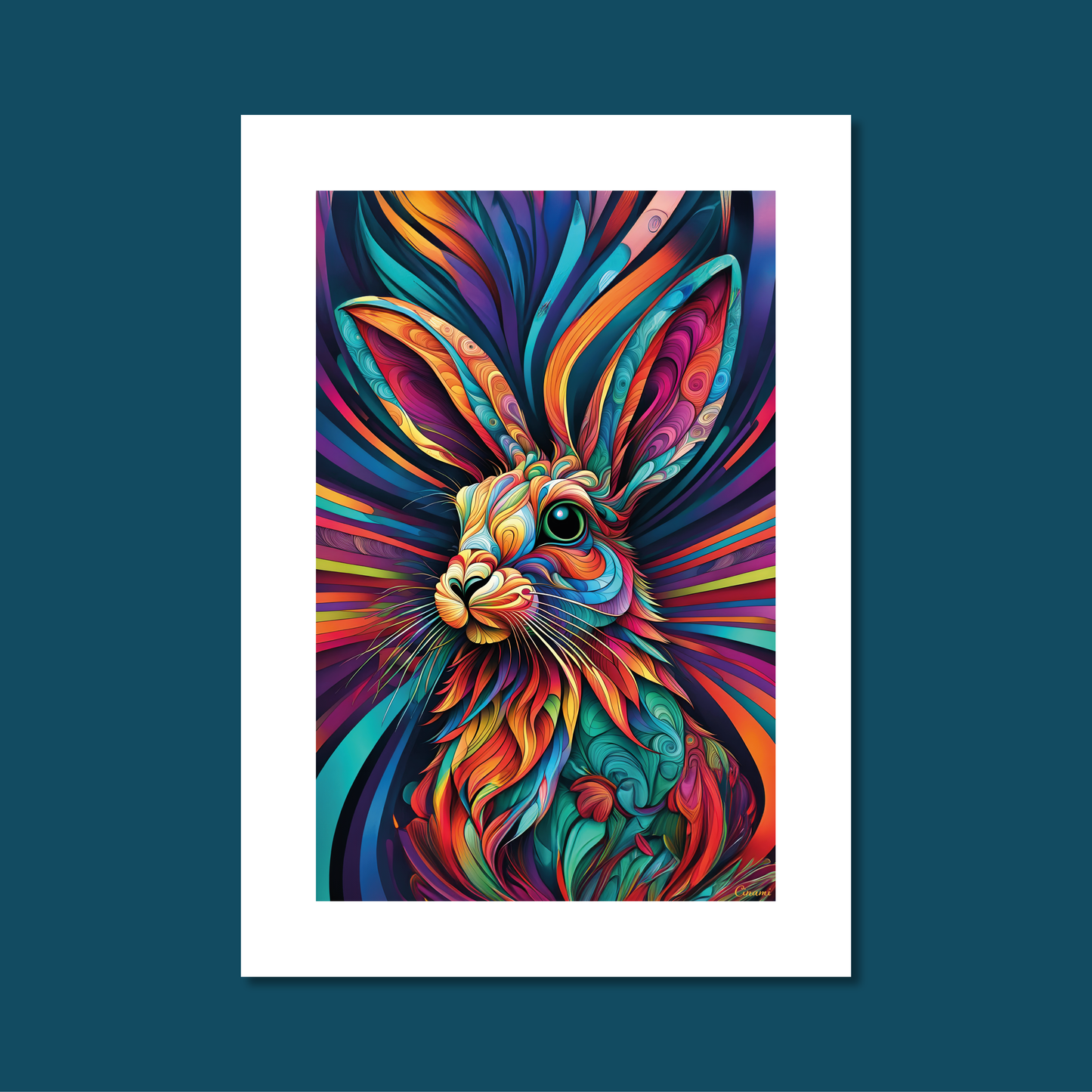 ABSTRACT RABBIT **UNFRAMED ART PRINT**