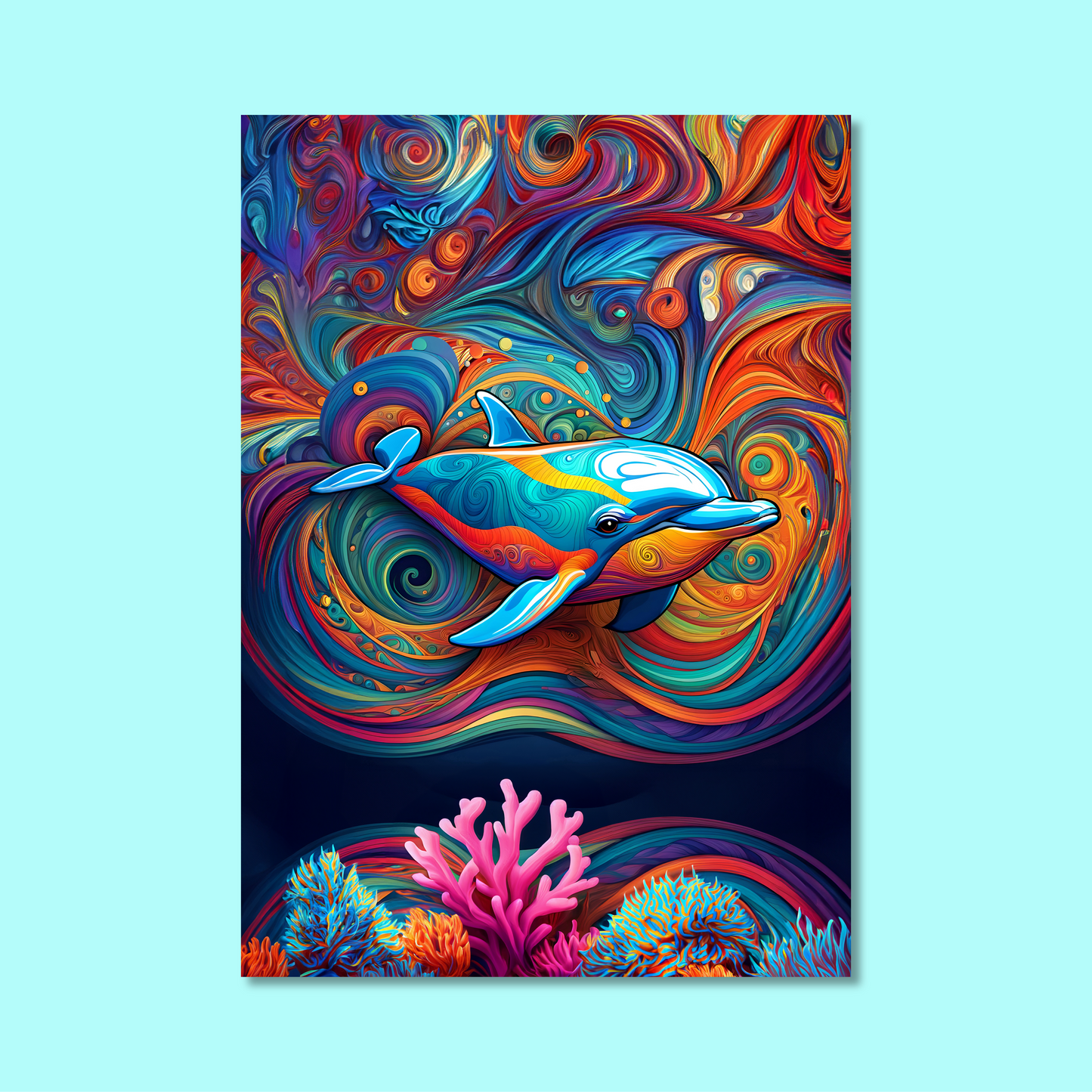 ABSTRACT DOLPHIN **UNFRAMED ART PRINT**