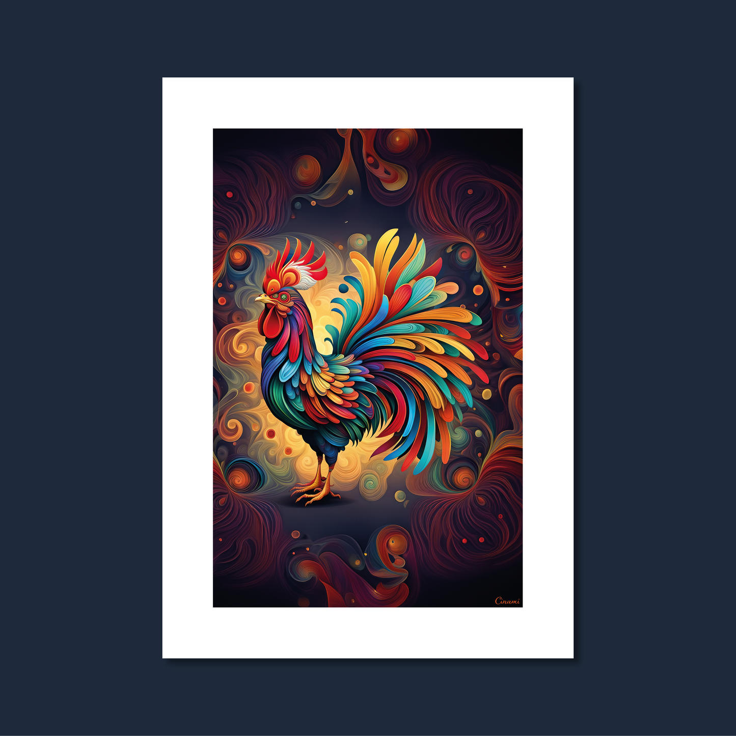 ABSTRACT COCKEREL **UNFRAMED ART PRINT**