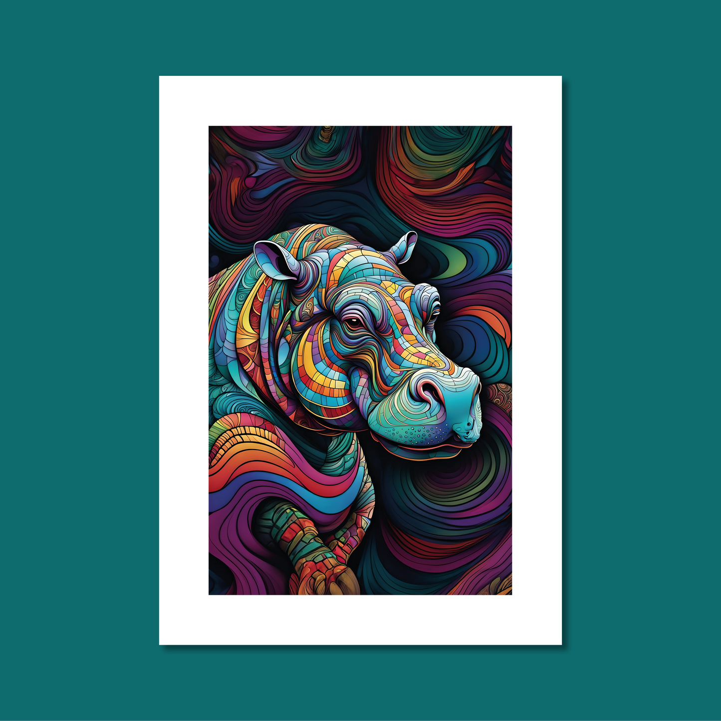 ABSTRACT HIPPO **UNFRAMED ART PRINT**
